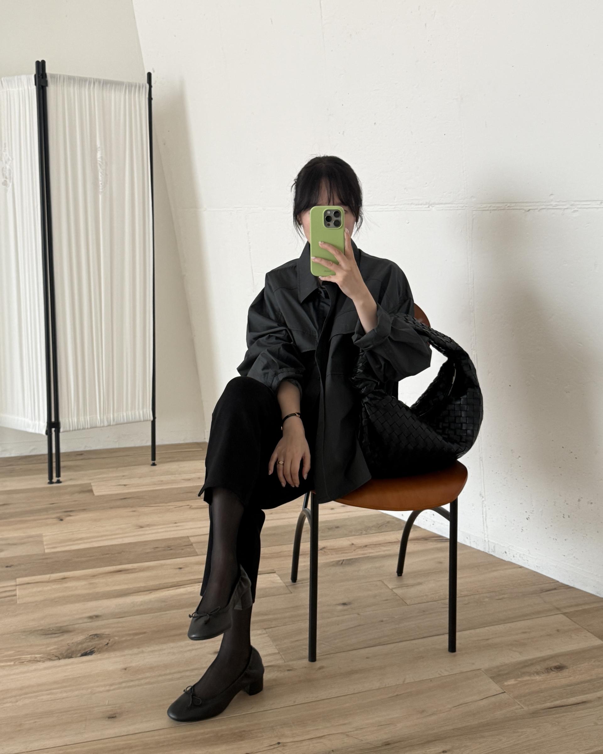 over pocket shirt (mint/charcoal)