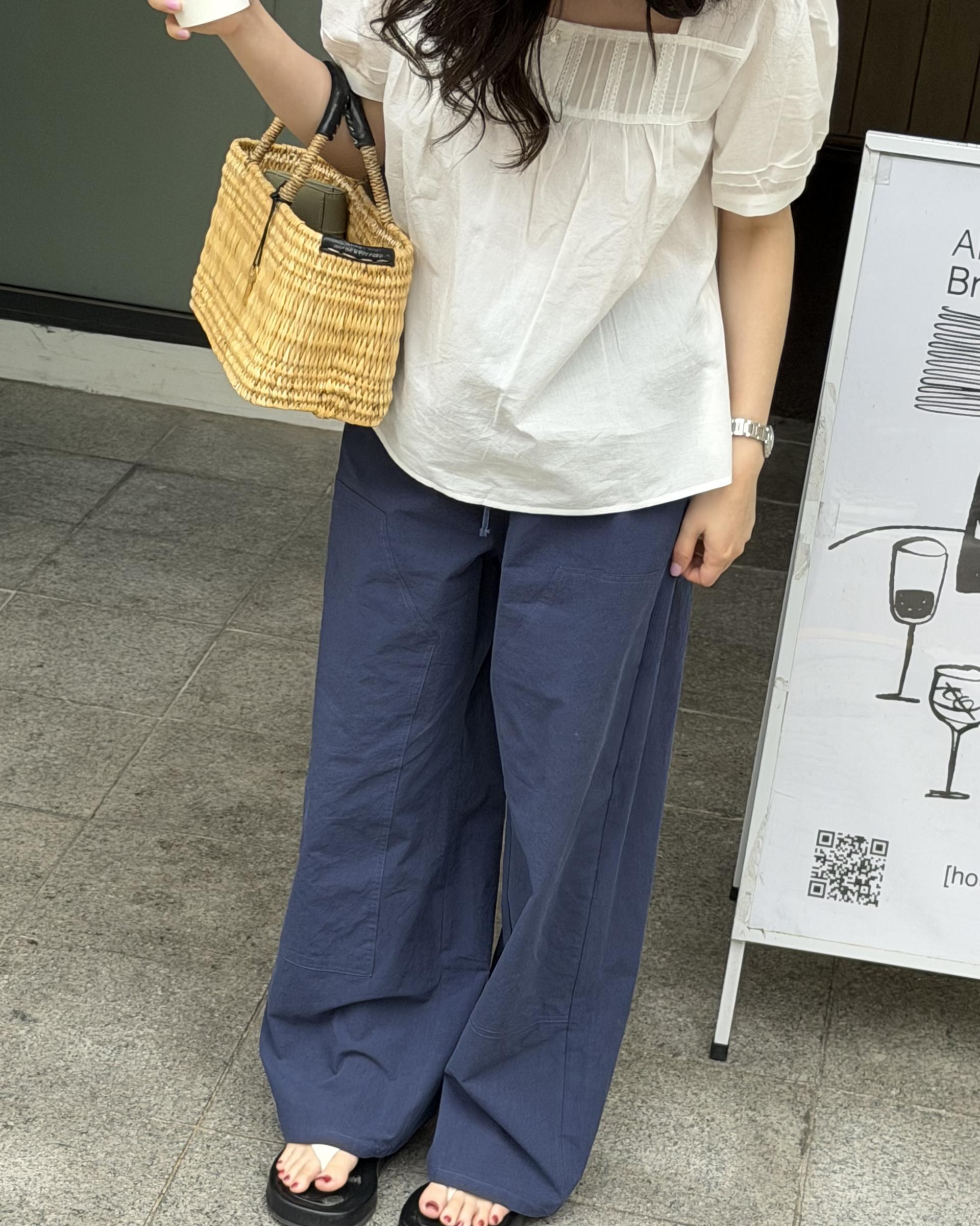 rusk cotton pants (charcoal/navy)