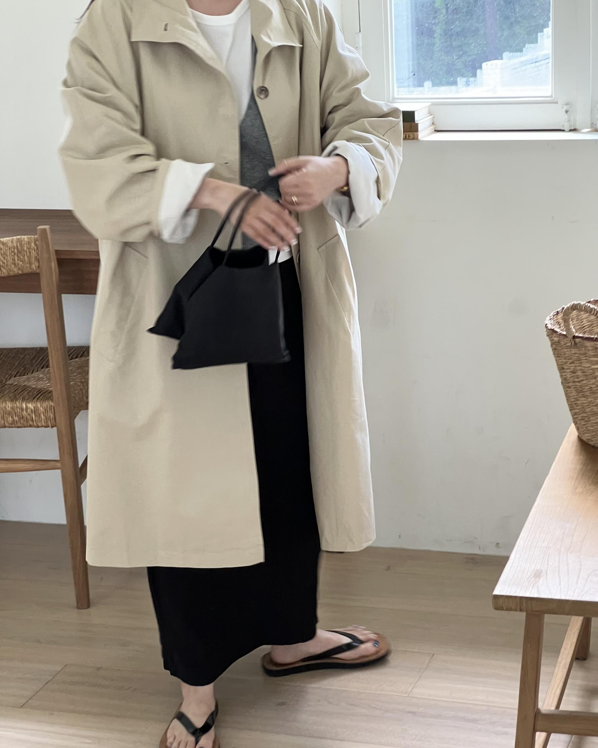 post single trench coat (beige)