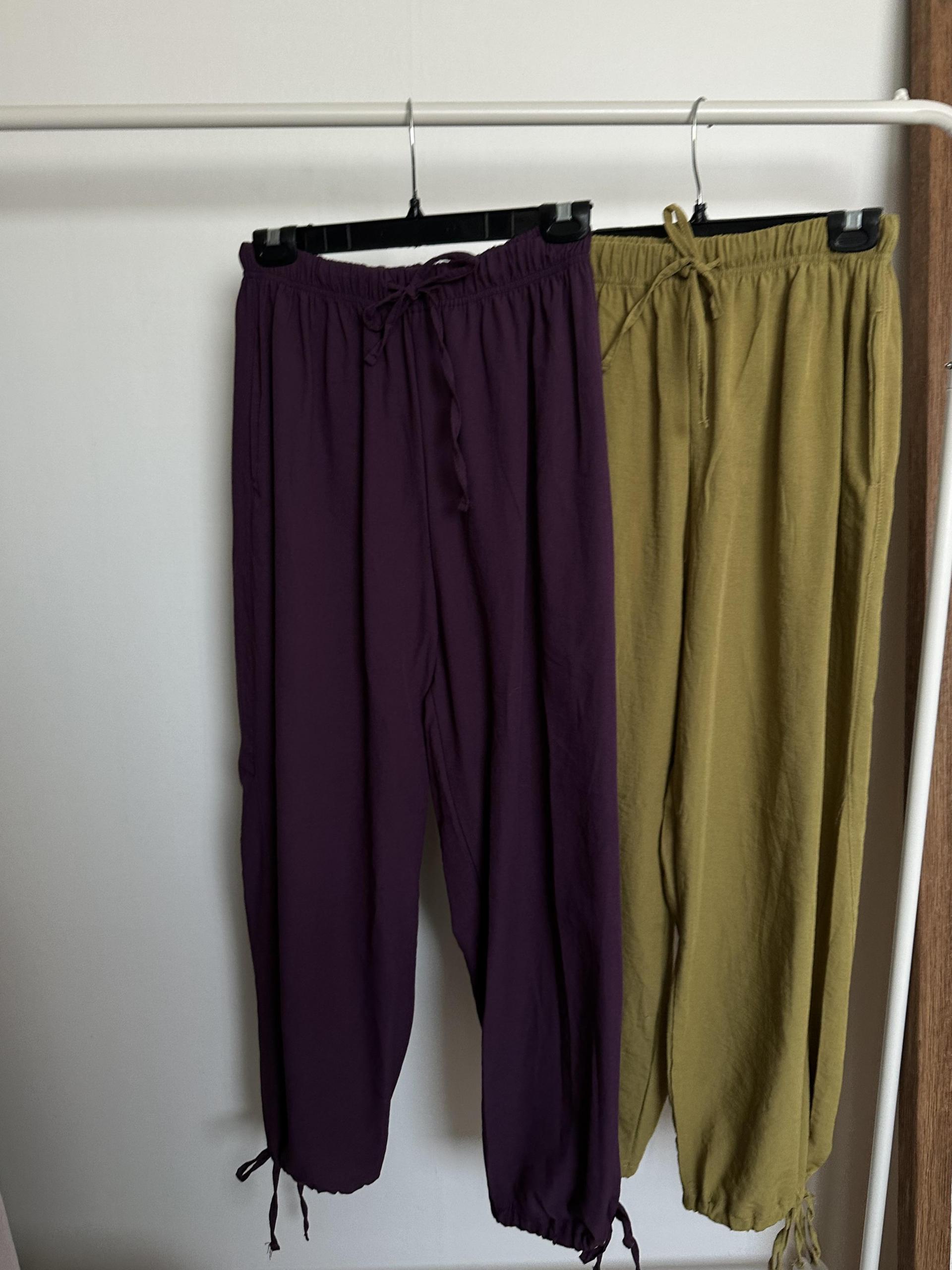 boat linen pants (purple/green)