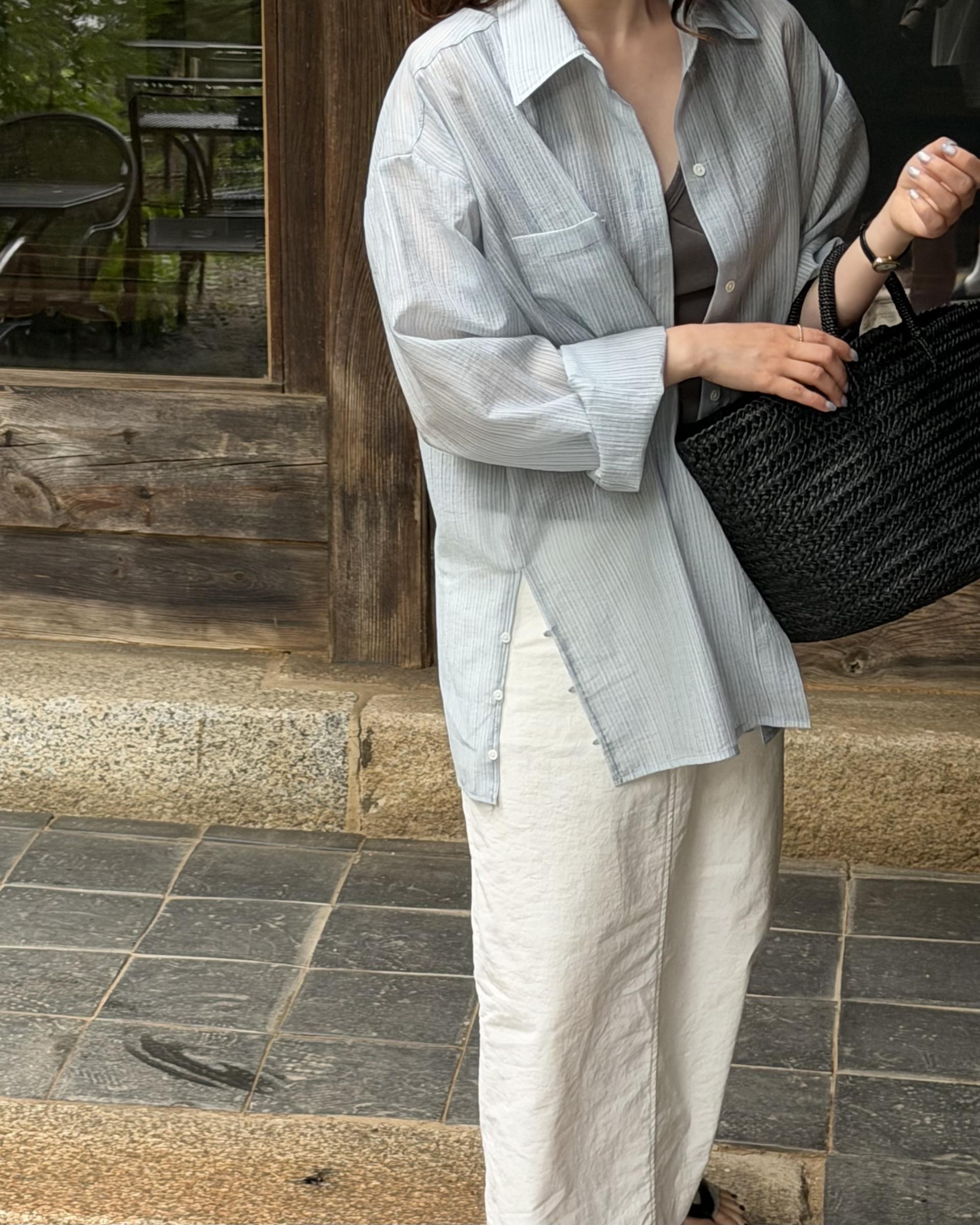 siena stripe shirt (blue/white)