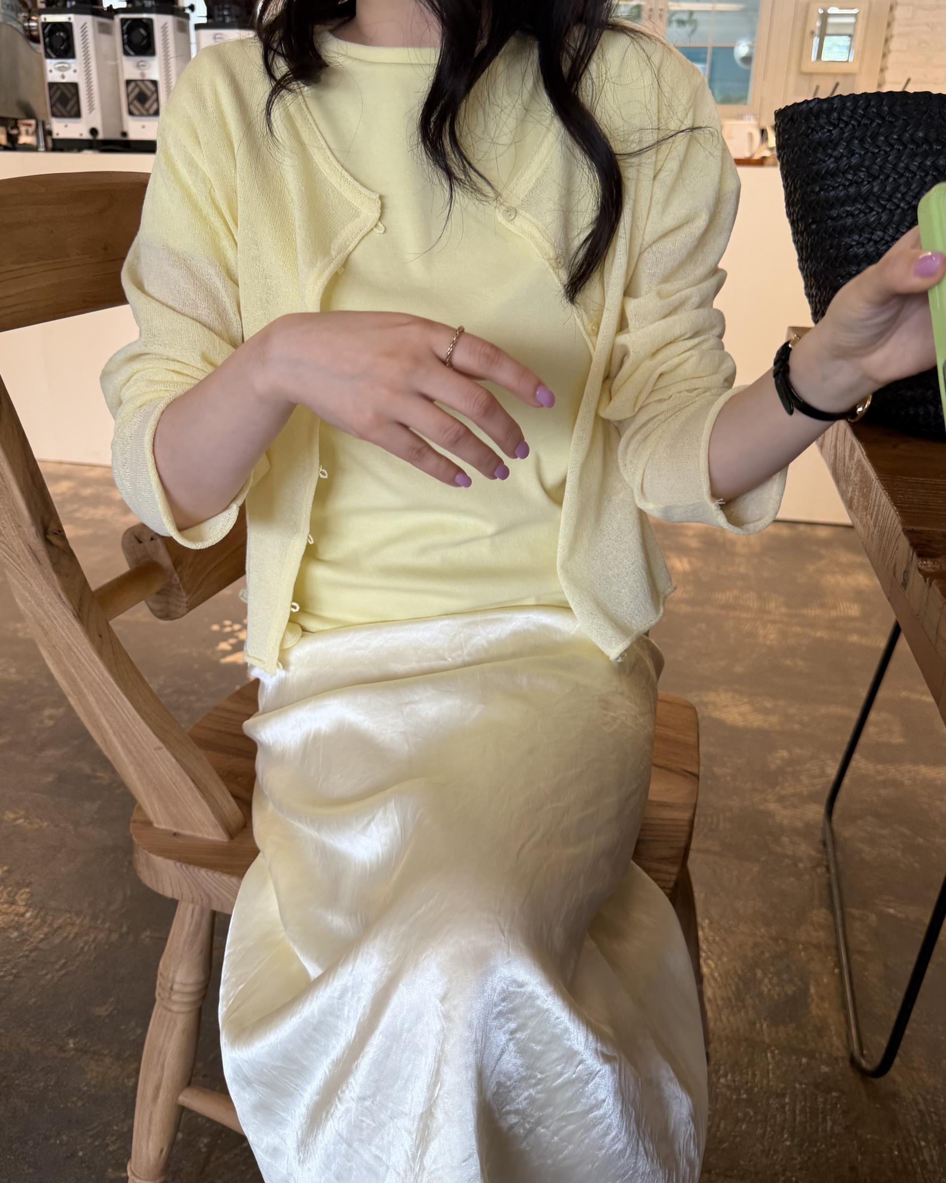 carol summer cardigan (lemon)