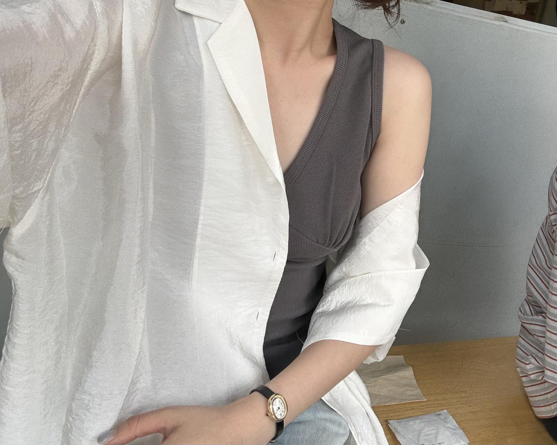 sand sleeveless (charcoal/white/olive)