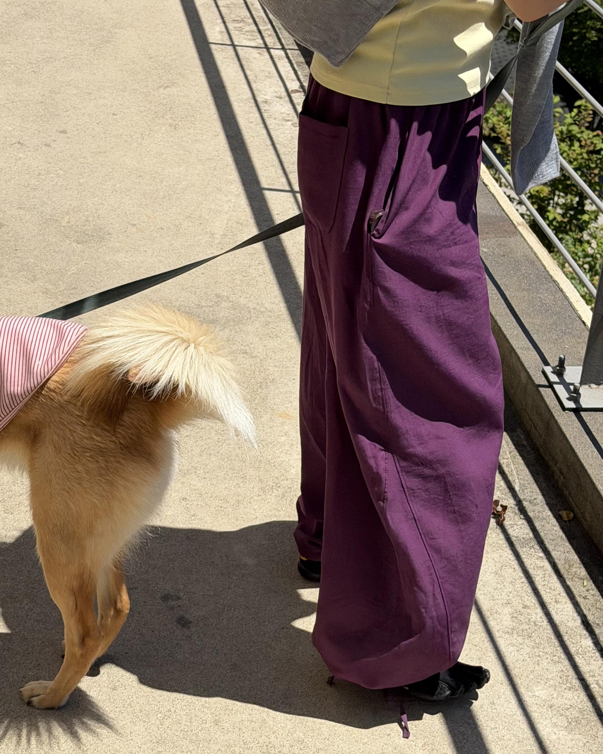 boat linen pants (purple/green)