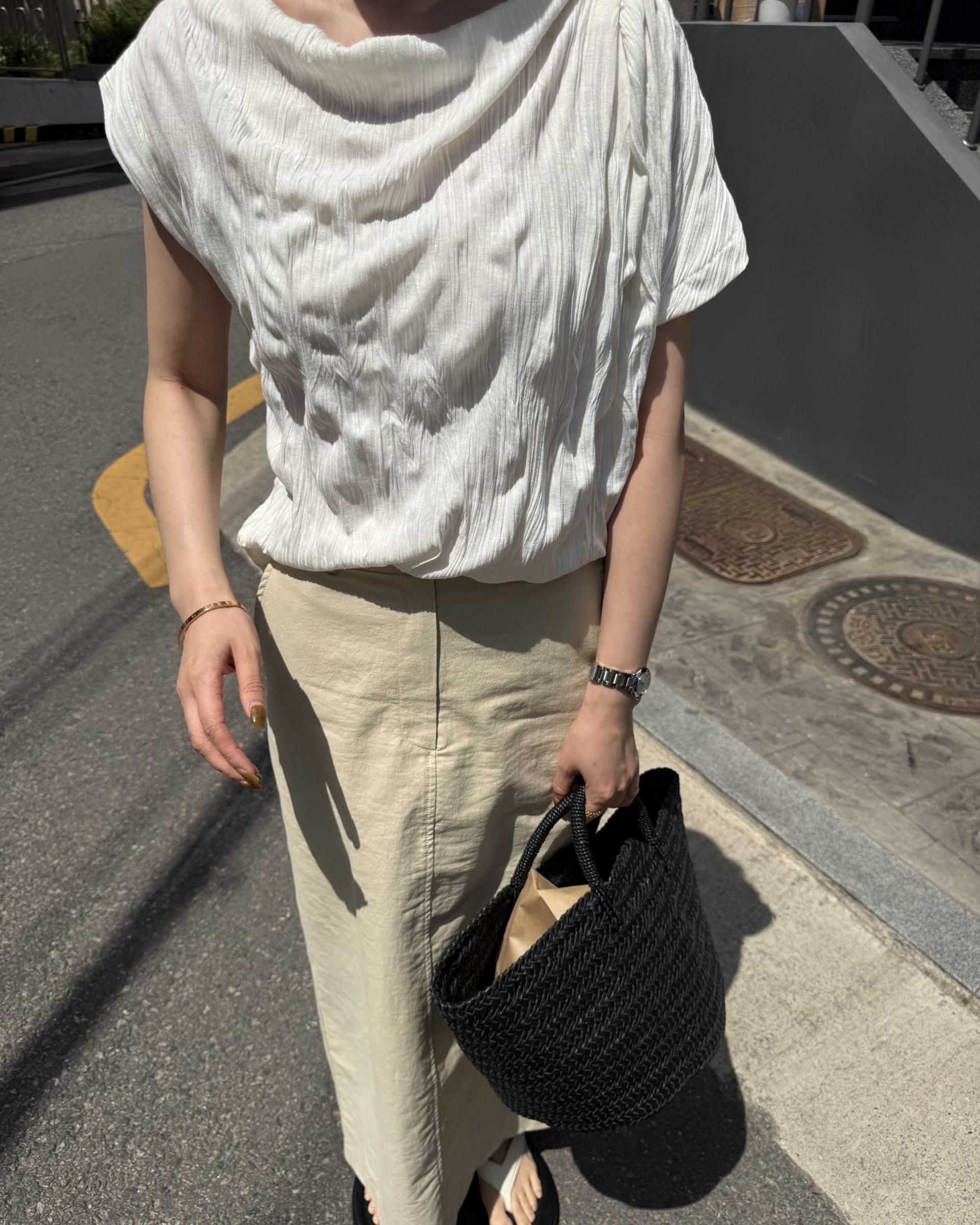 creme cotton skirt (beige/white) 완