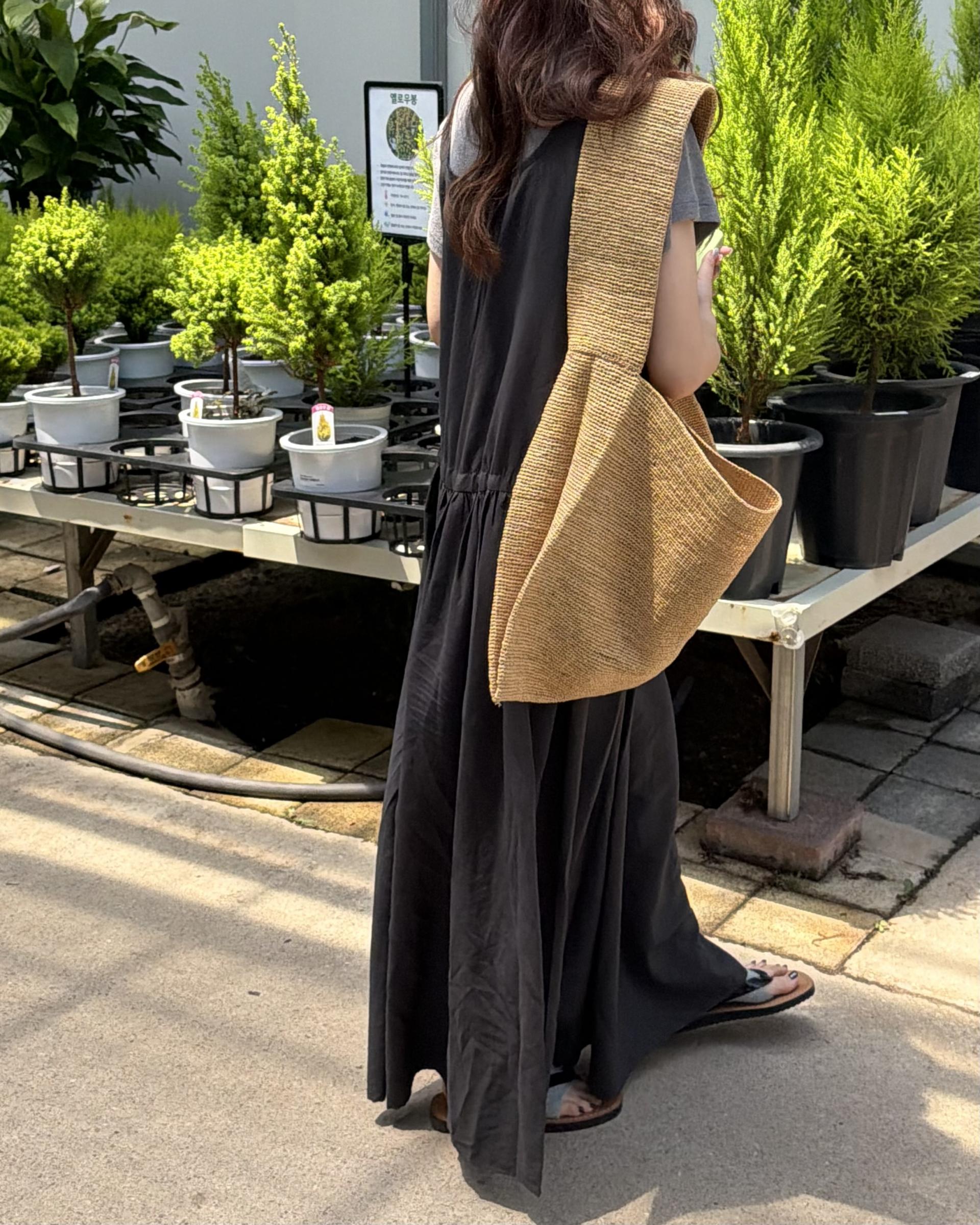 oatmeal dress (charcoal/cream)