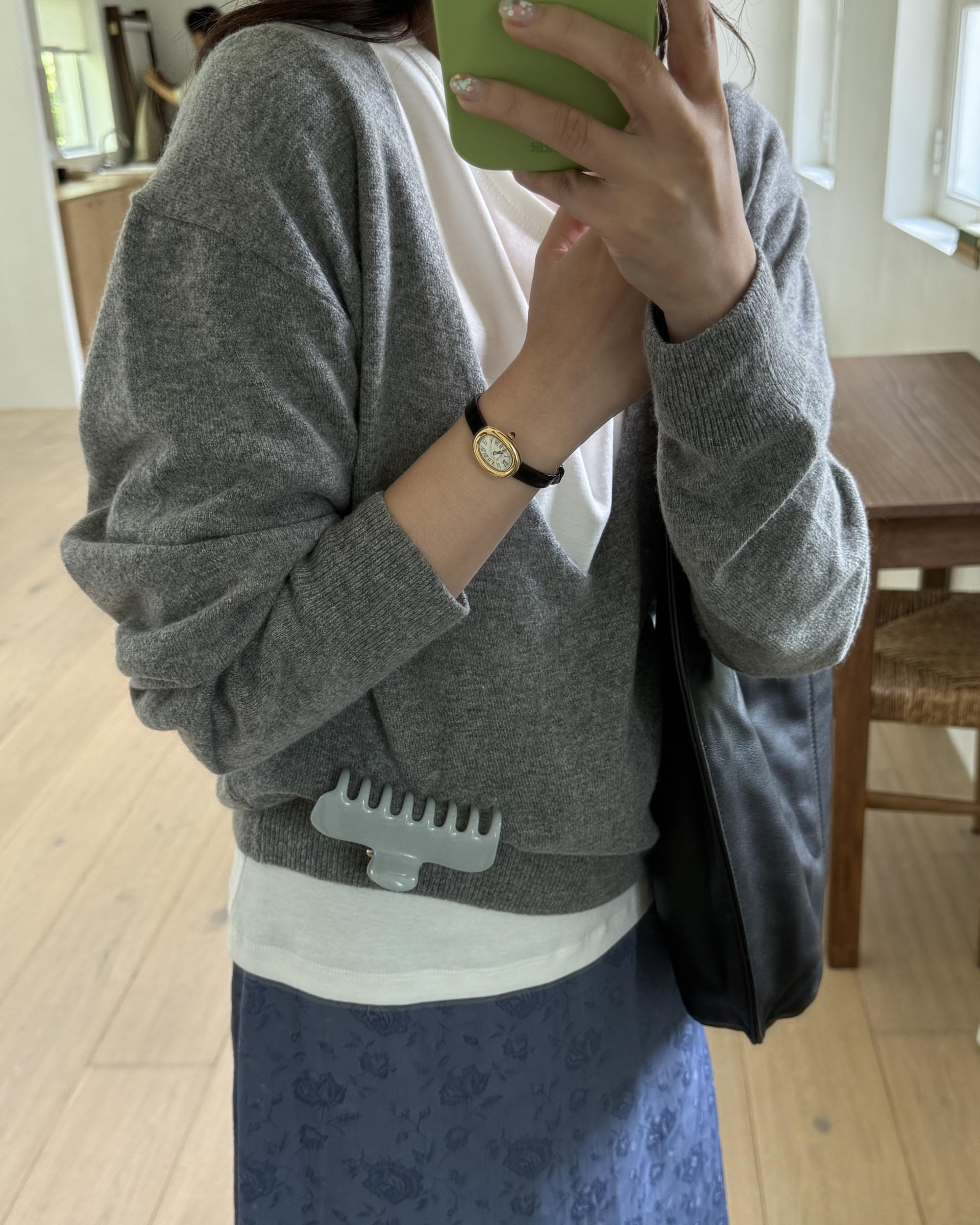 till deep v-neck knit (grey)