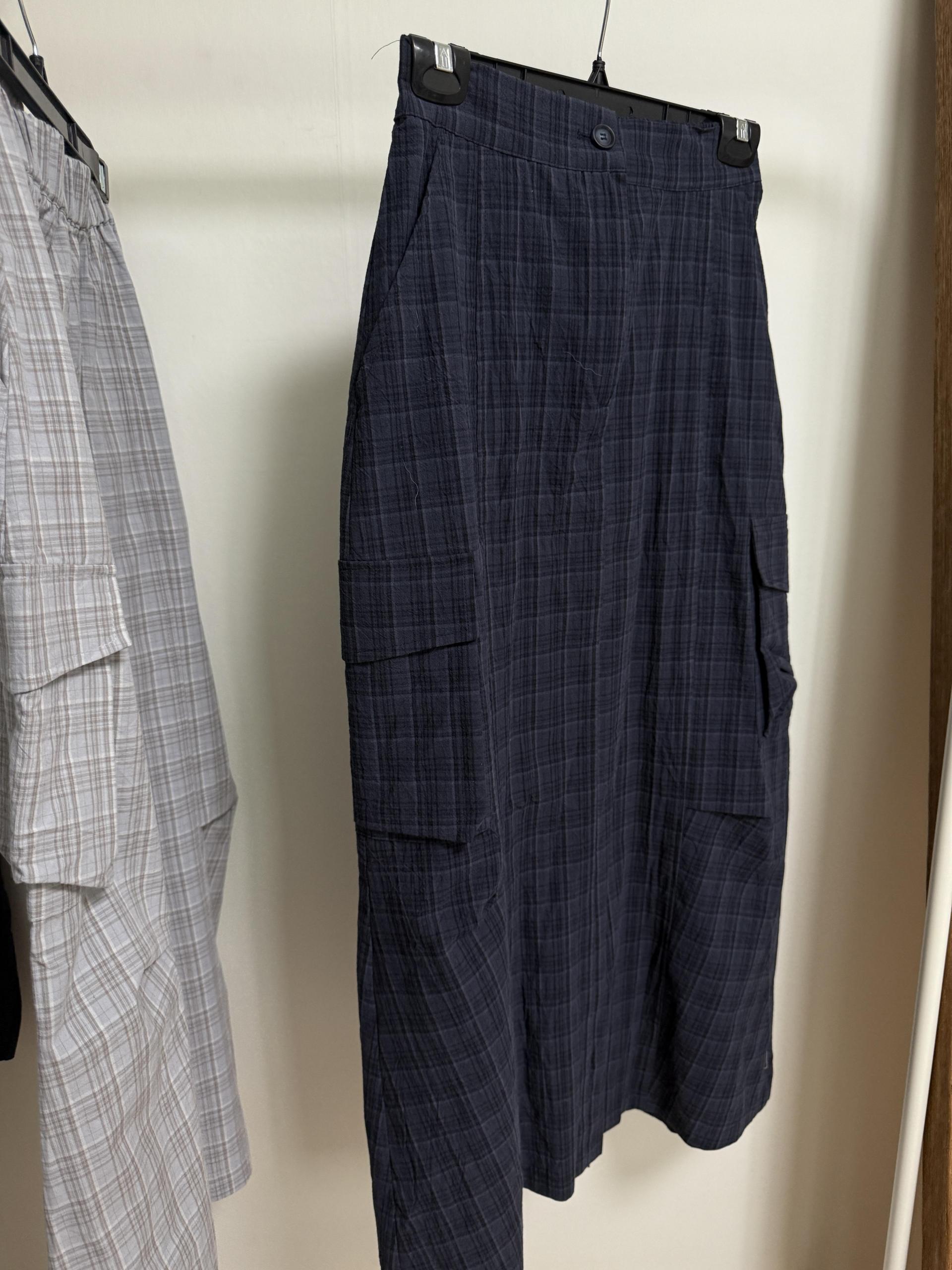 teddy check skirt (grey/navy)