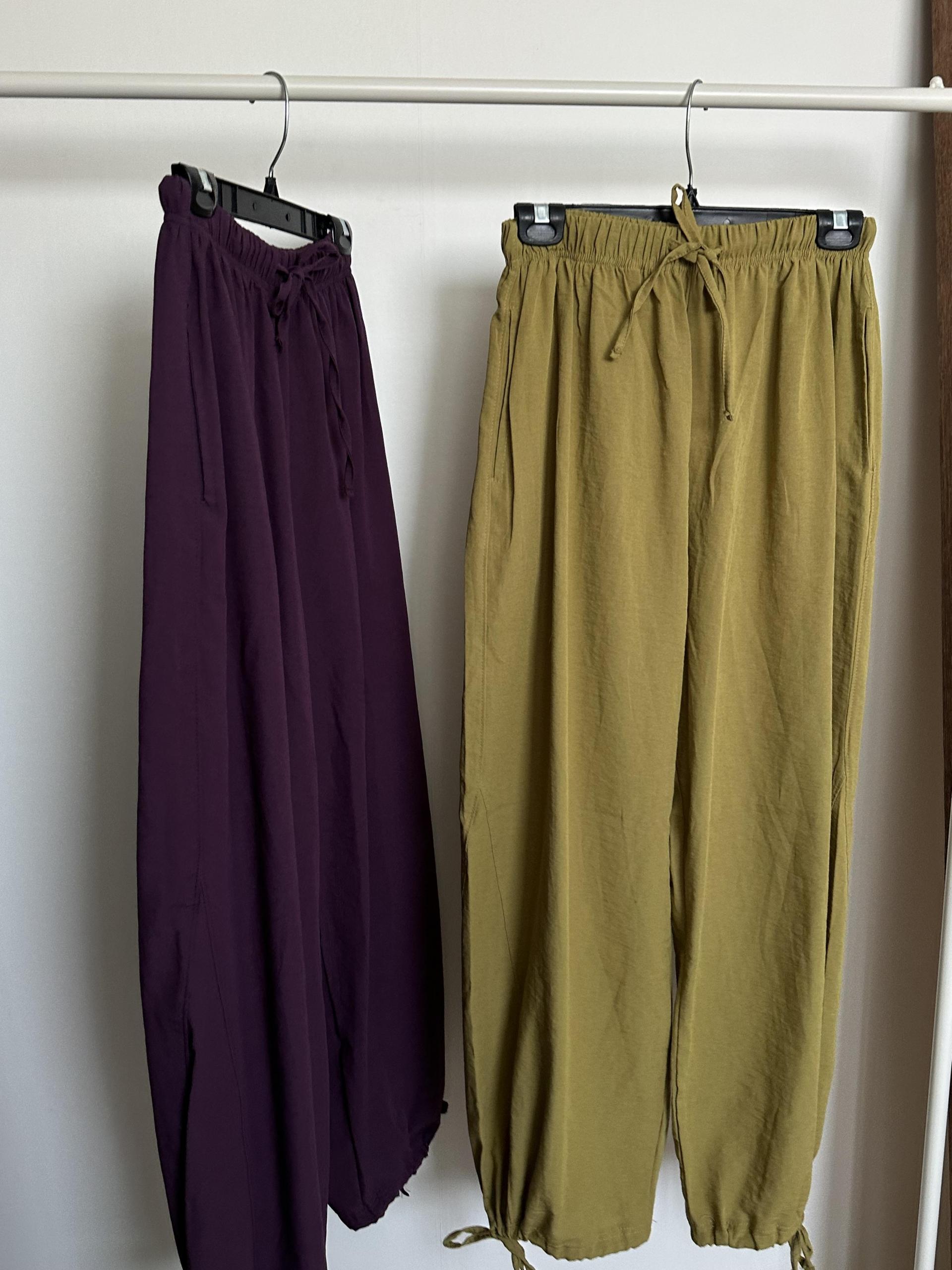 boat linen pants (purple/green)