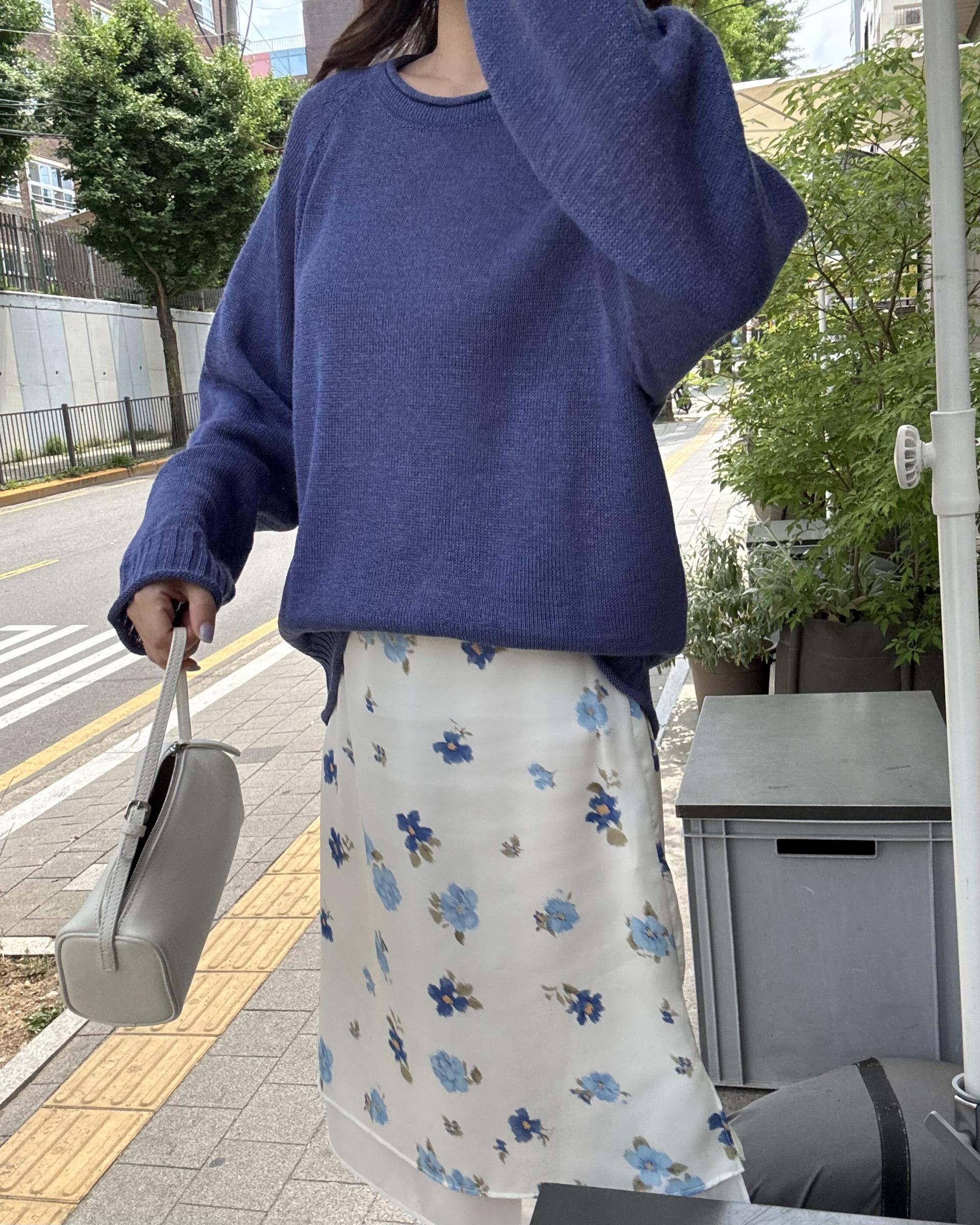 zen flower skirt (cream/mint)