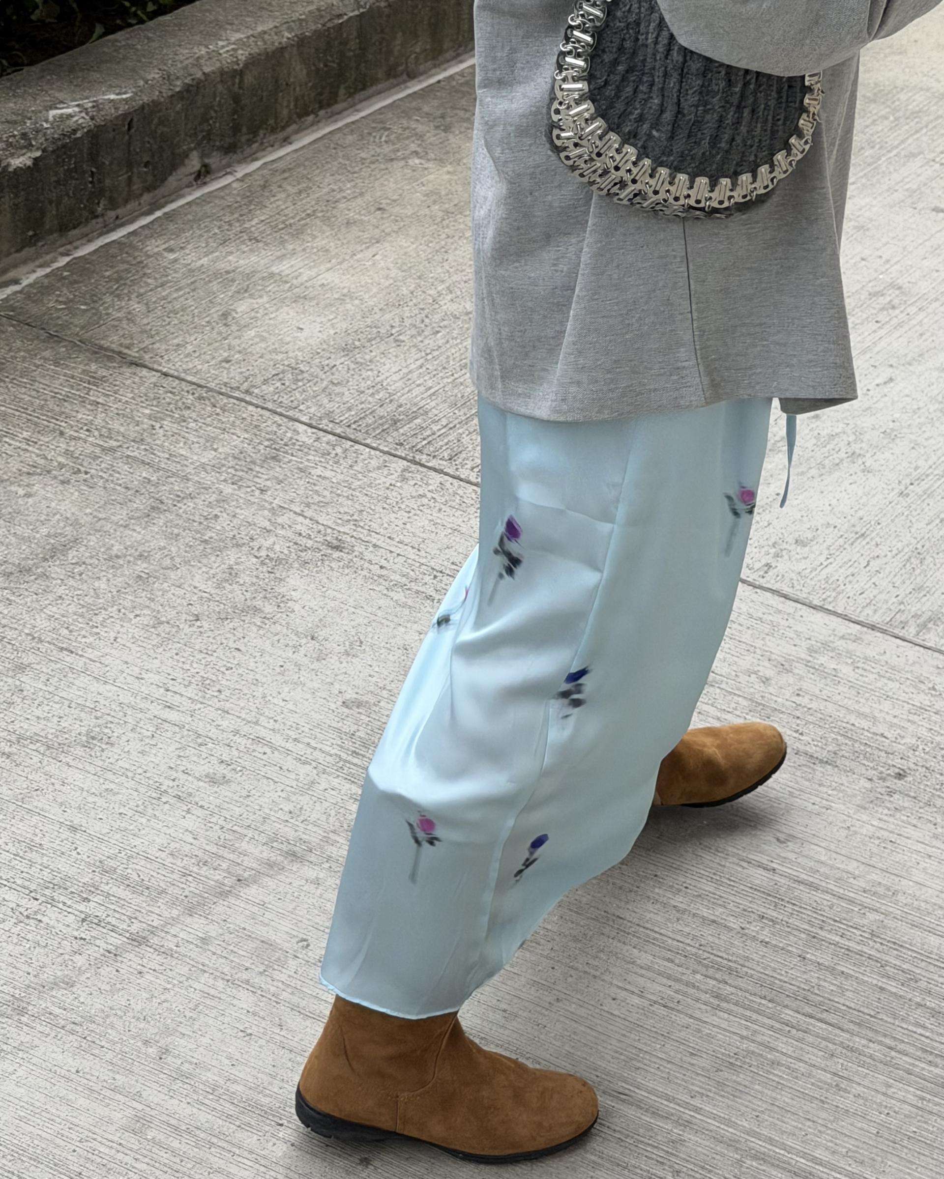 domingo flower skirt (sky blue)