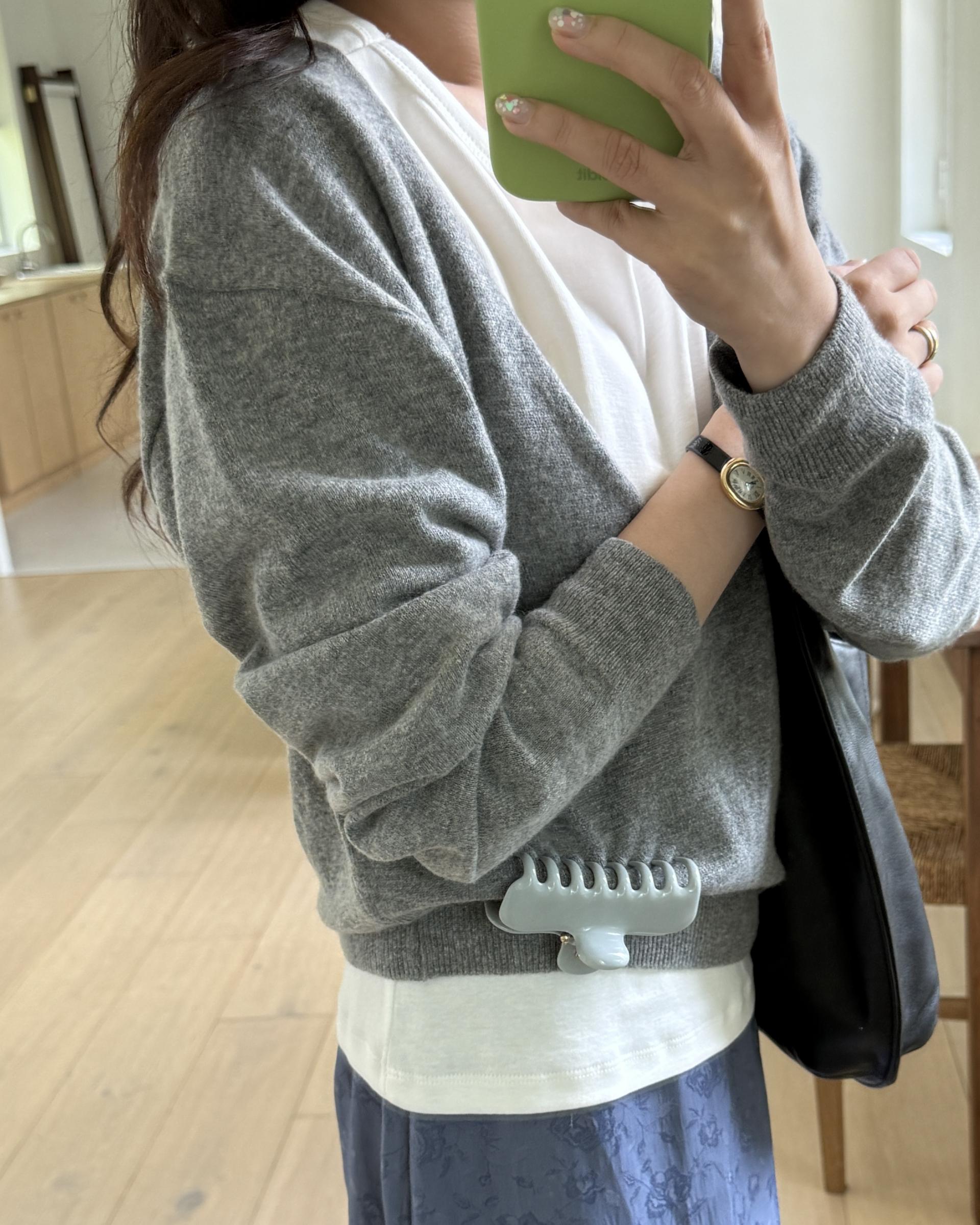 till deep v-neck knit (grey)