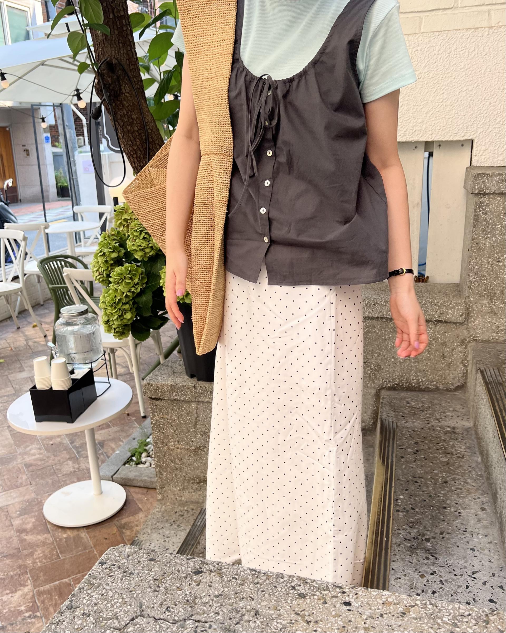dot maxi skirt