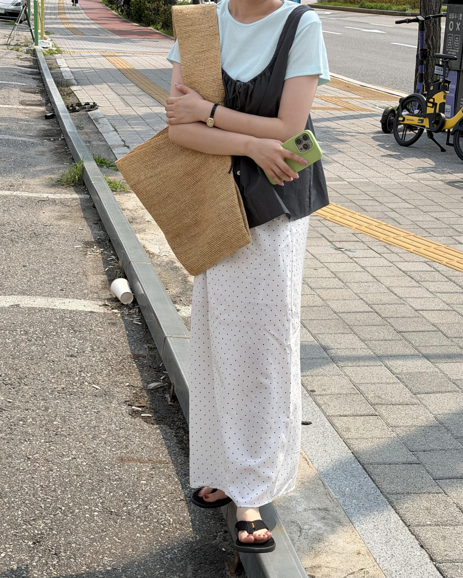dot maxi skirt