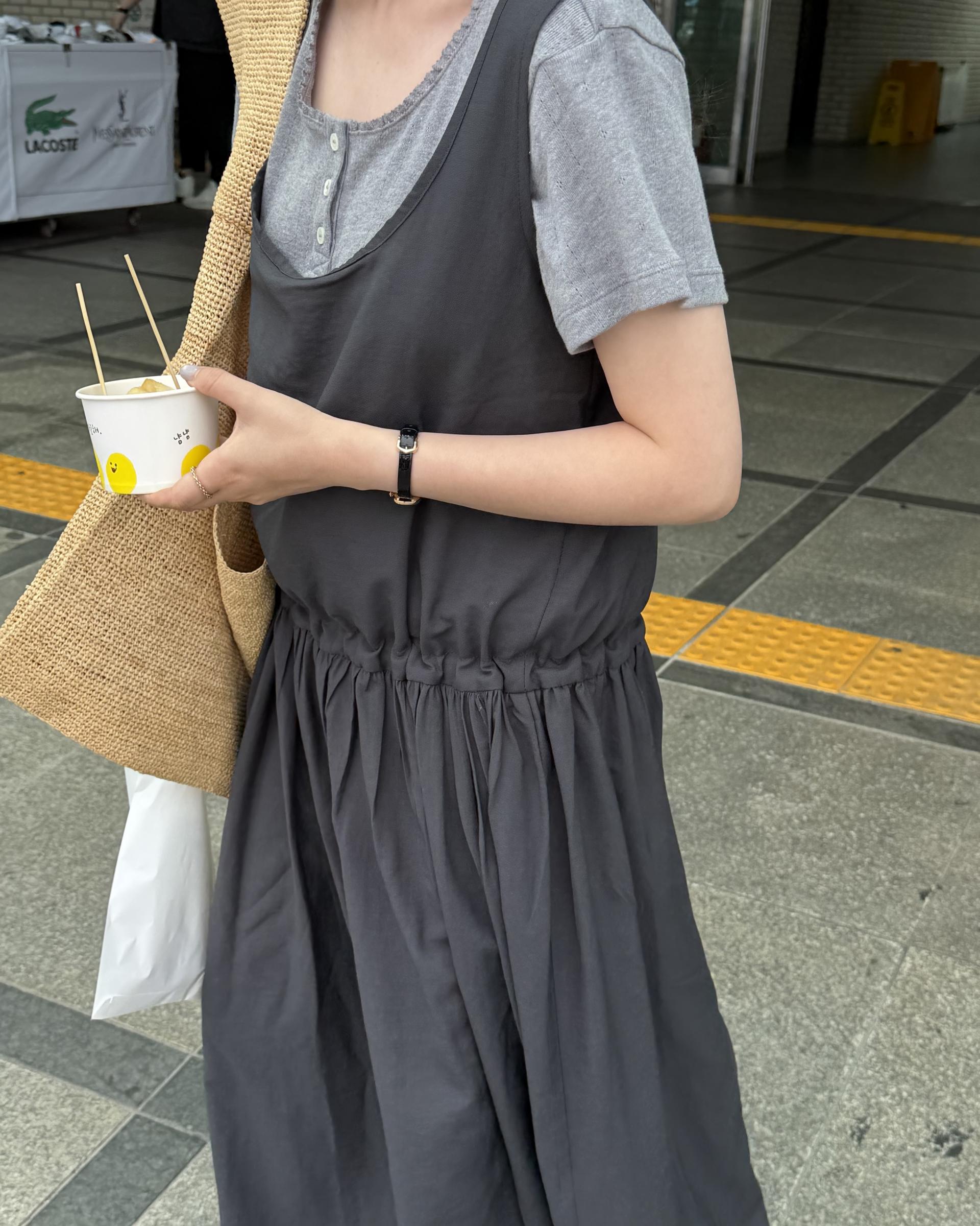 oatmeal dress (charcoal/cream)