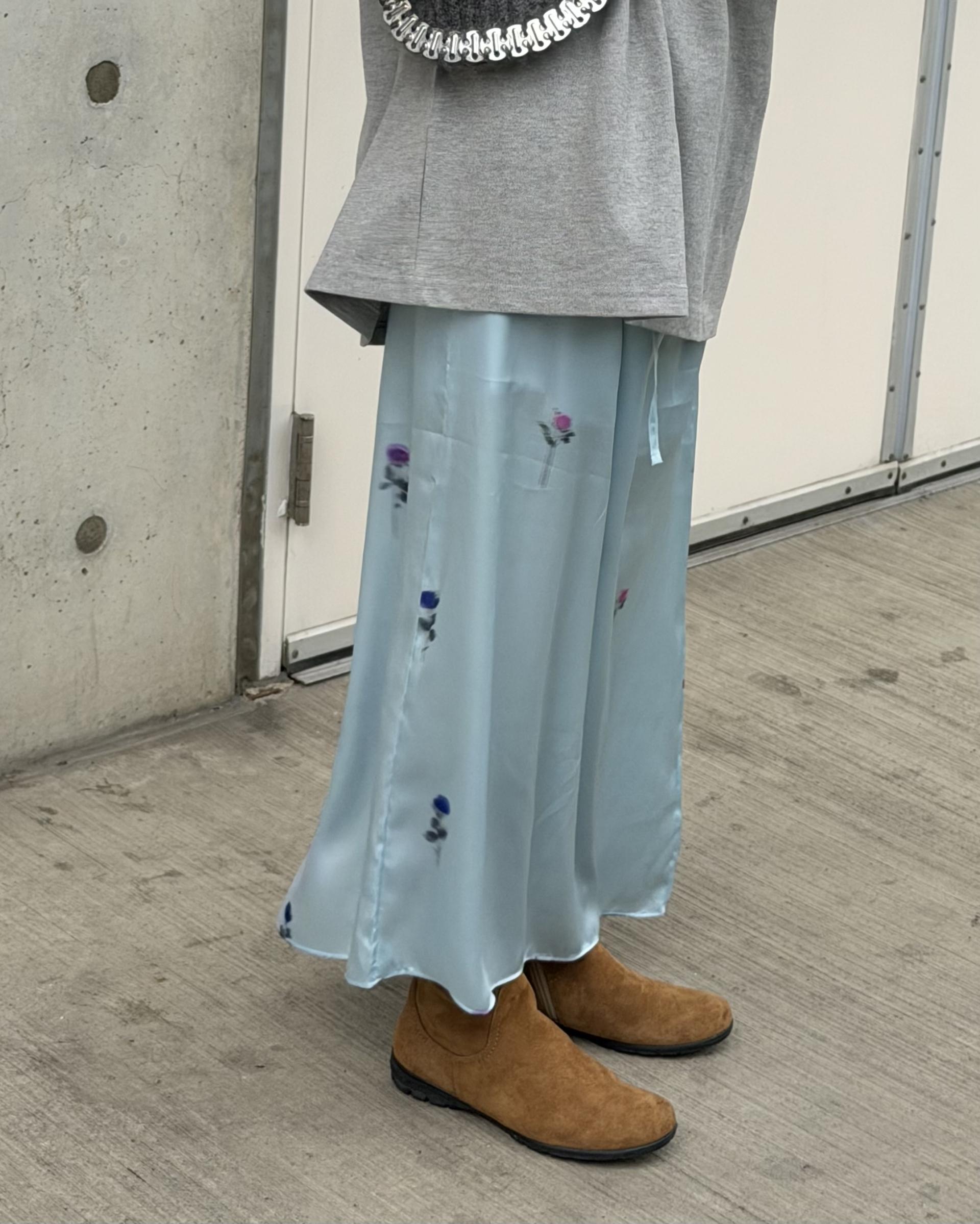 domingo flower skirt (sky blue)
