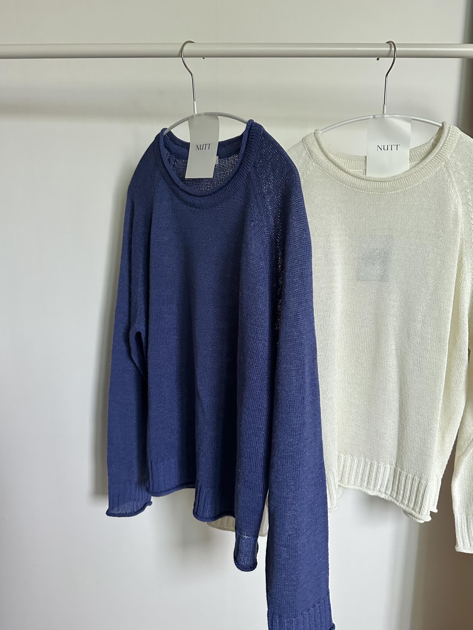brew round knit (purple/cream)