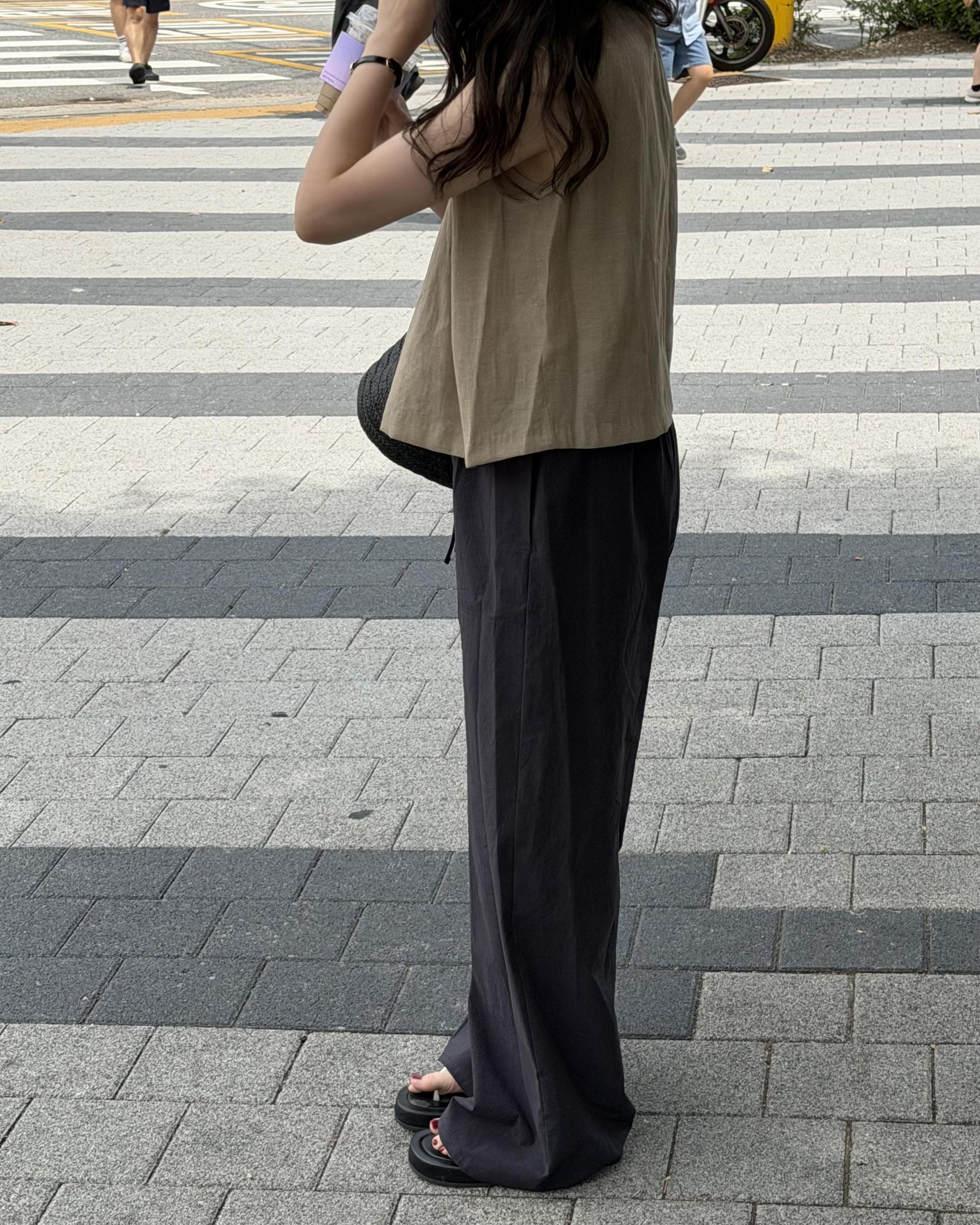 rusk cotton pants (charcoal/navy)