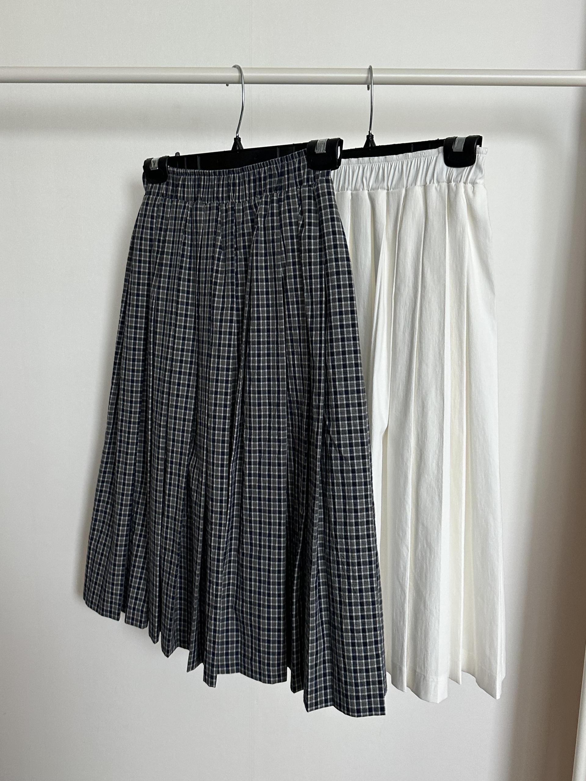 madeleine pleats skirt (check/cream)