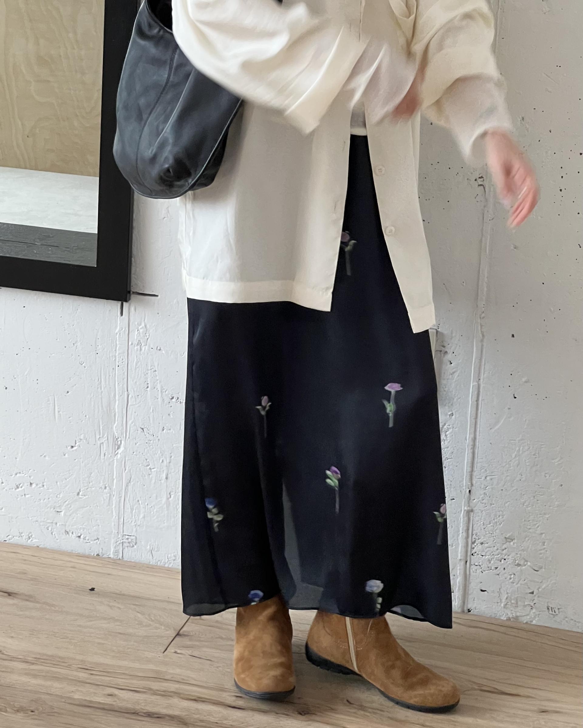 domingo flower skirt (sky blue)