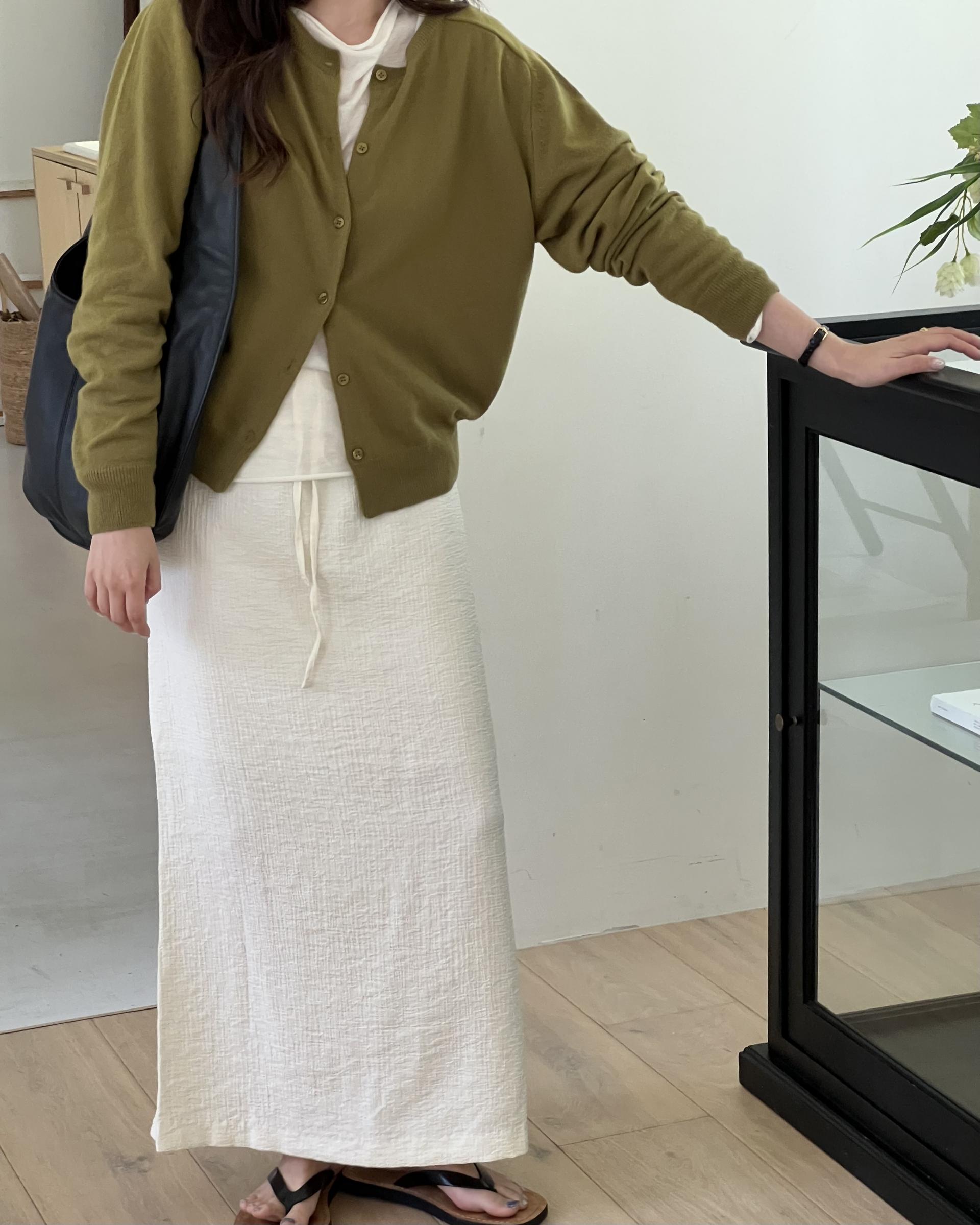 base wrinkle skirt (black/cream)