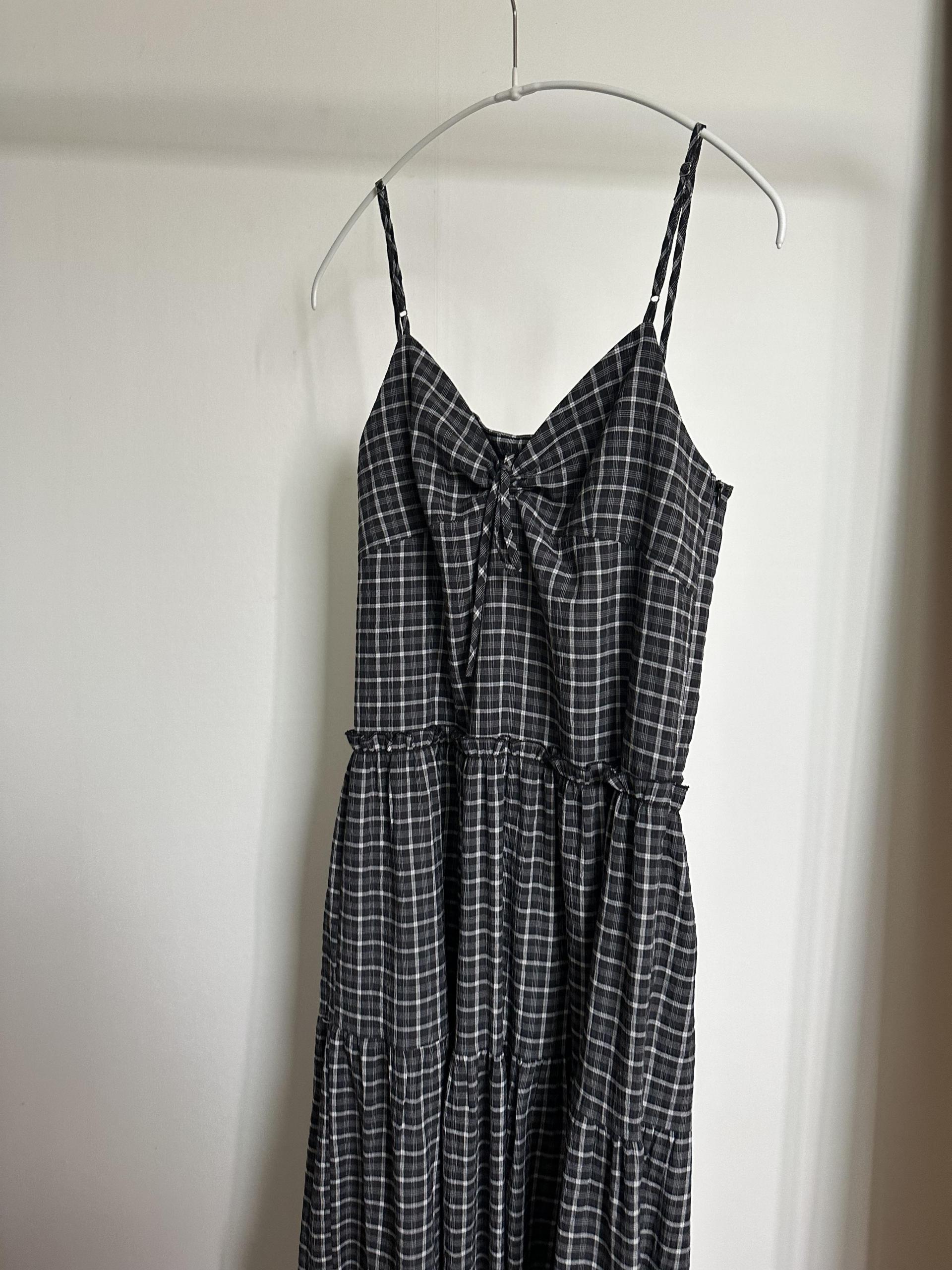 kate check dress (black/blue)