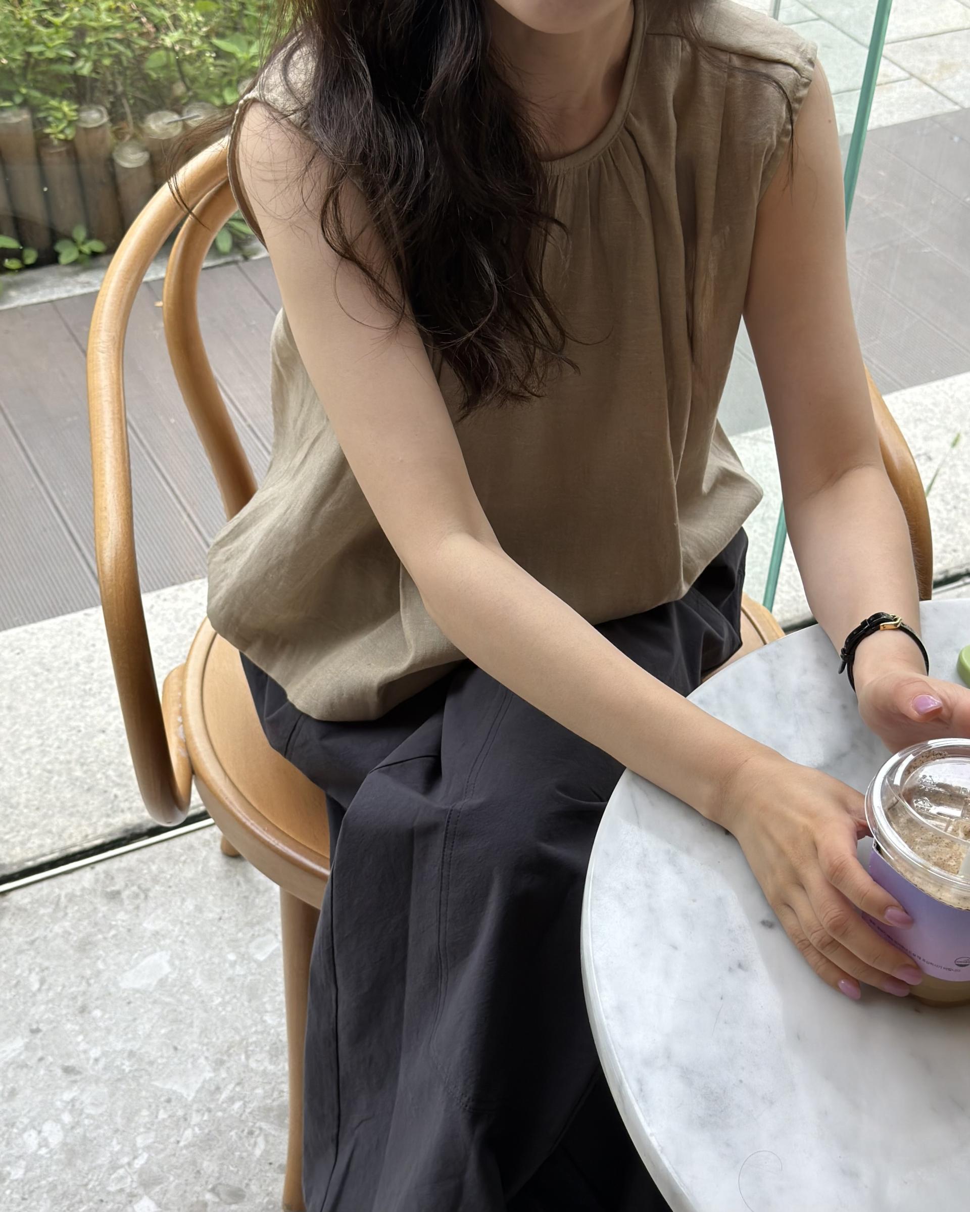 moris blouse (brown/cream)