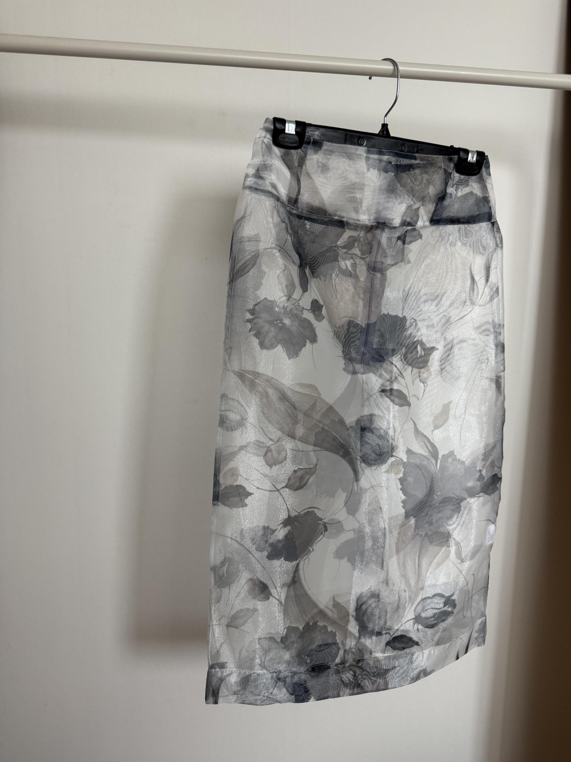 see layered skirt (grey/beige) 완