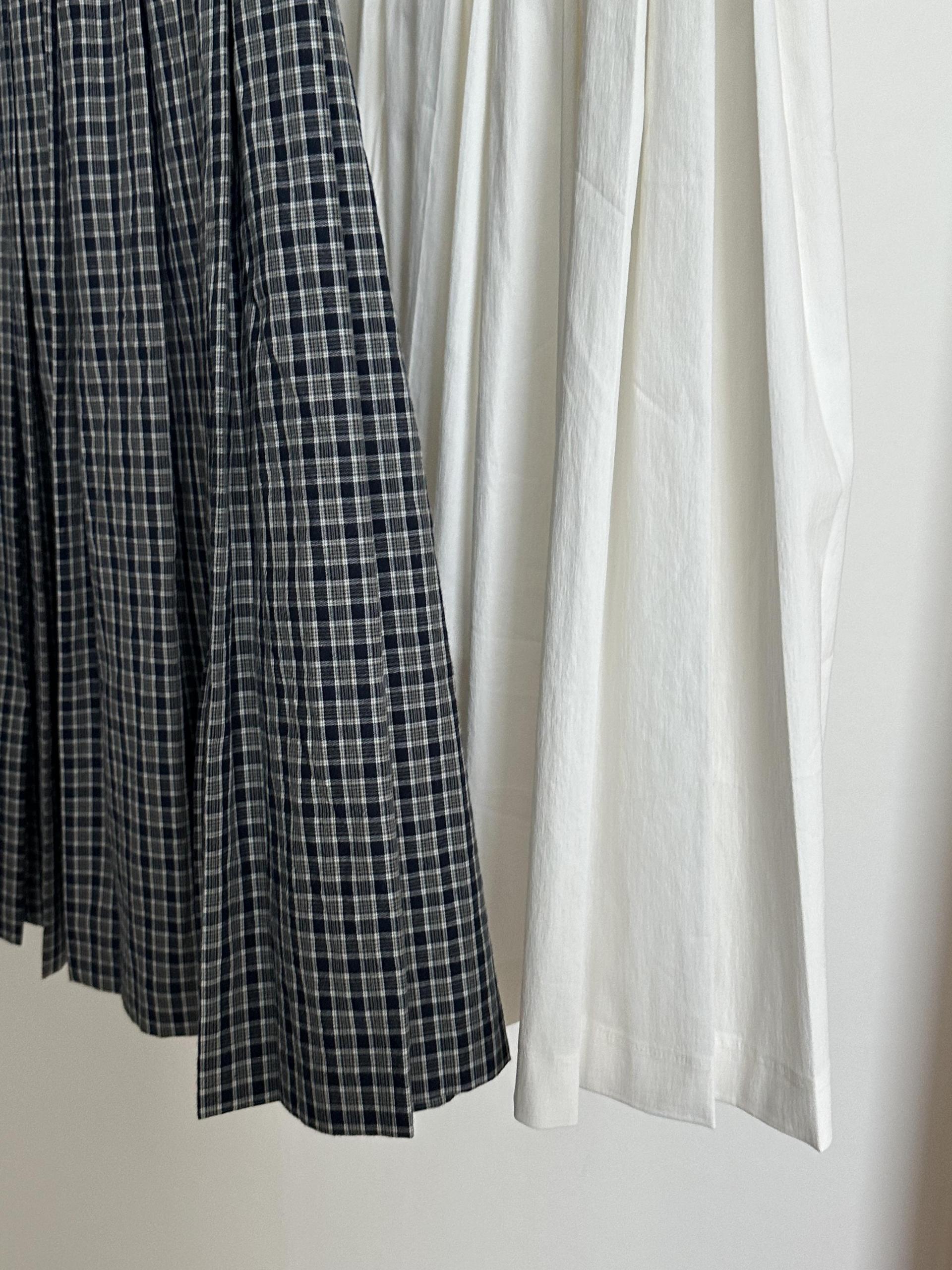 madeleine pleats skirt (check/cream)