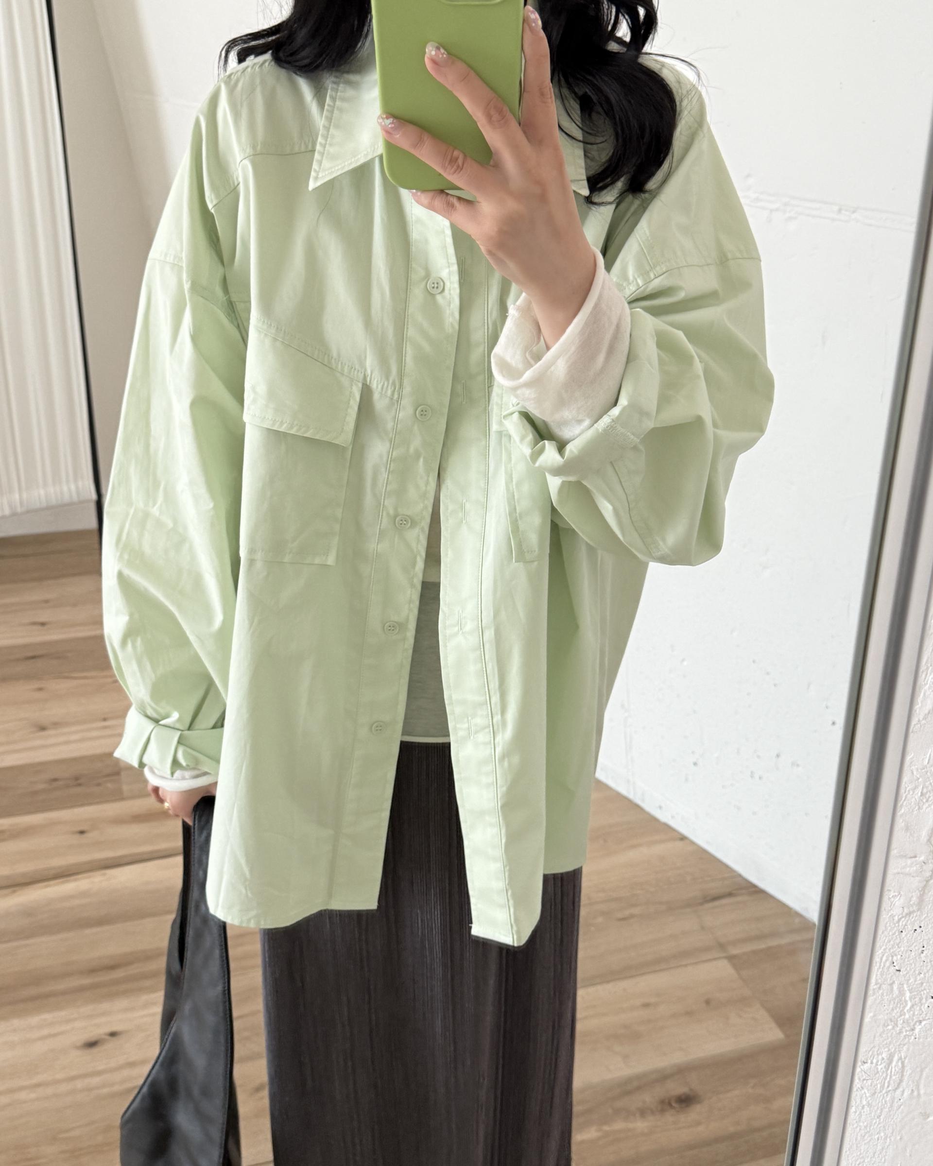 over pocket shirt (mint)
