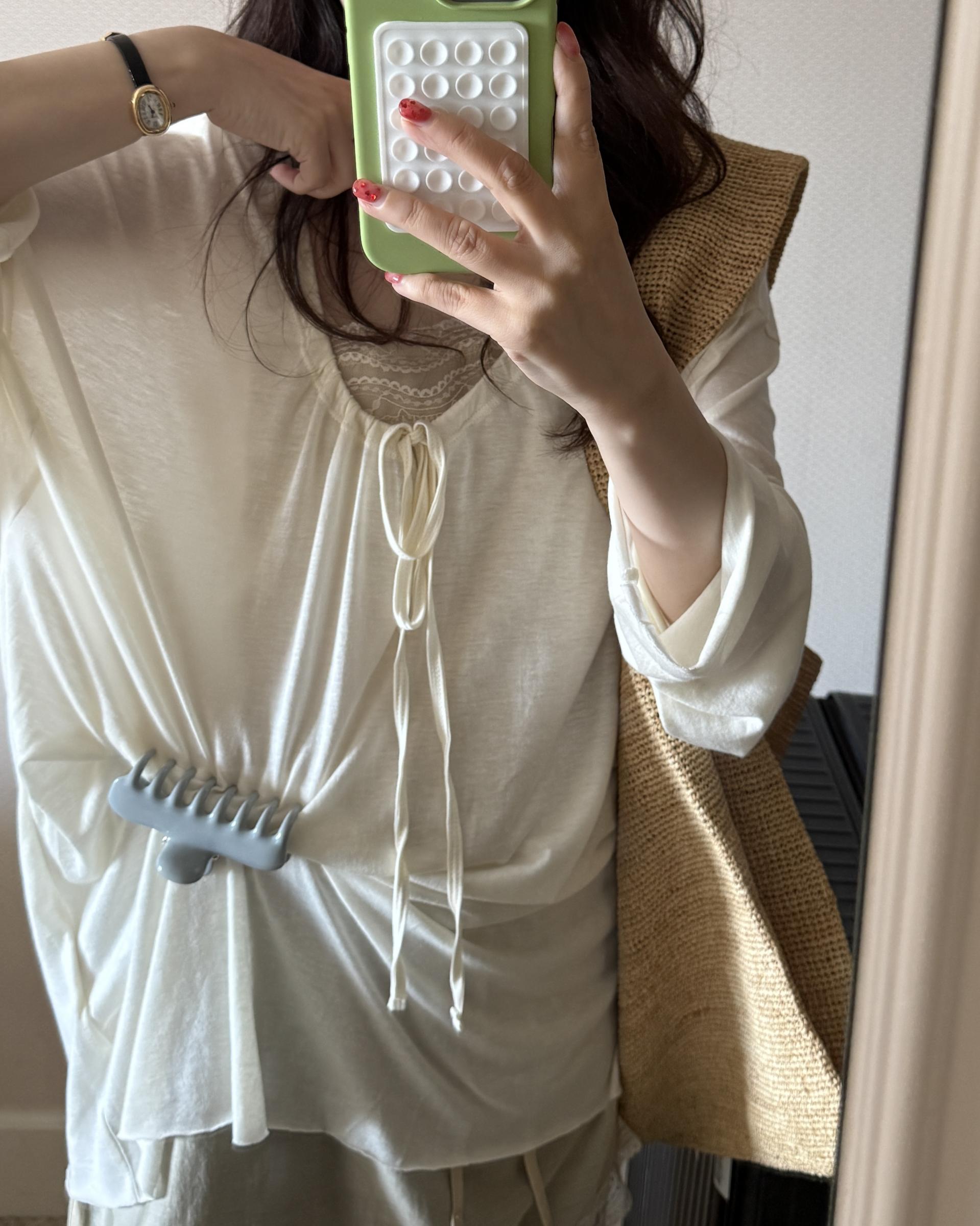 mercy top (charcoal/cream)