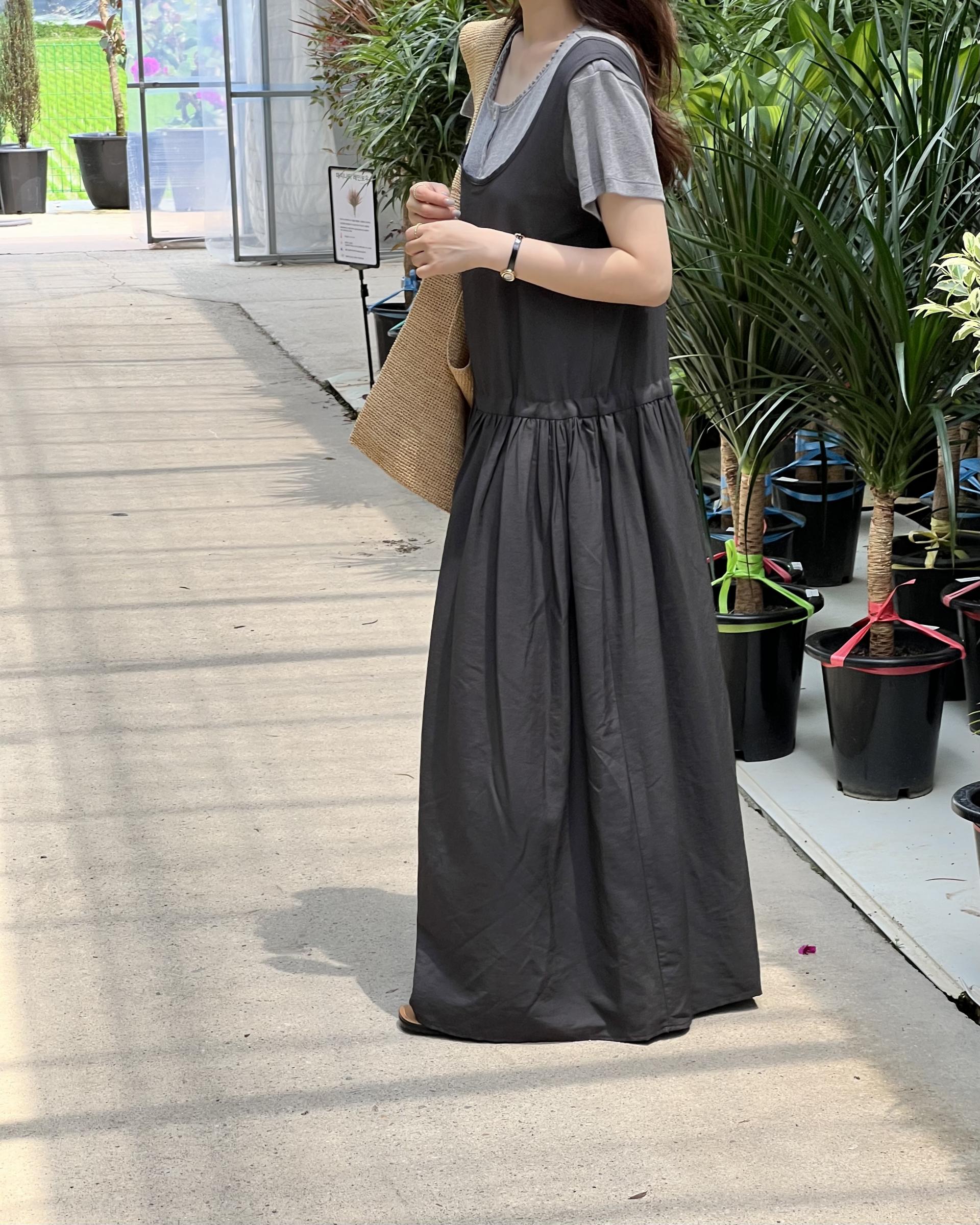 oatmeal dress (charcoal/cream)