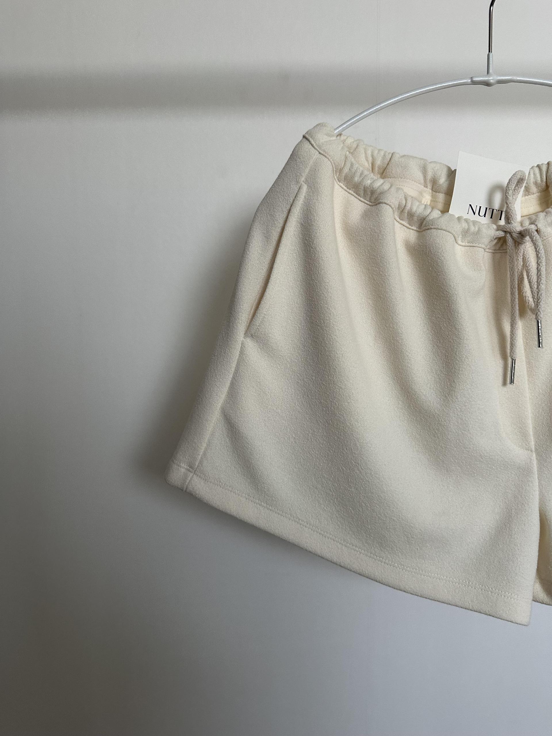 cream terry shorts