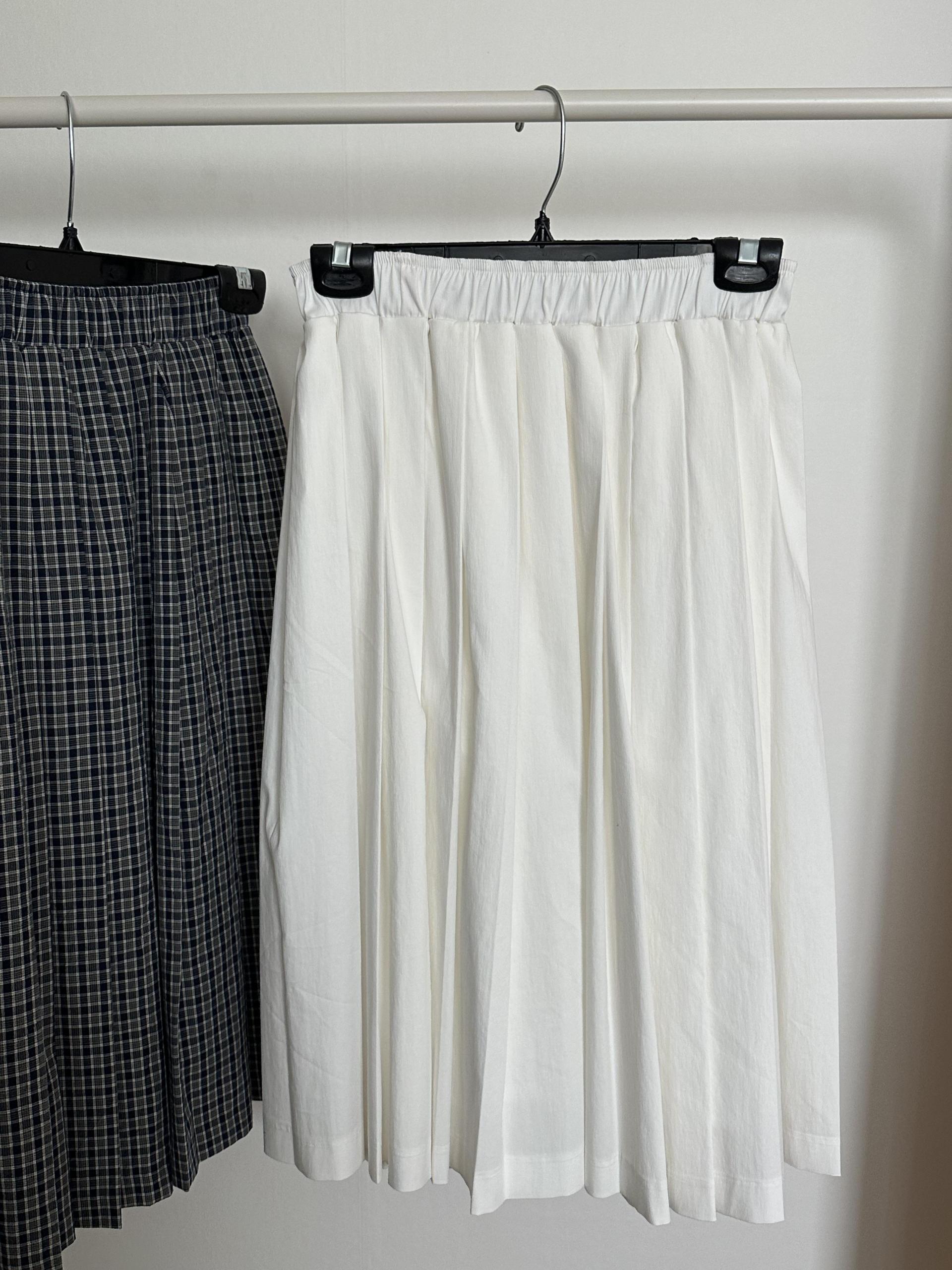 madeleine pleats skirt (check/cream)