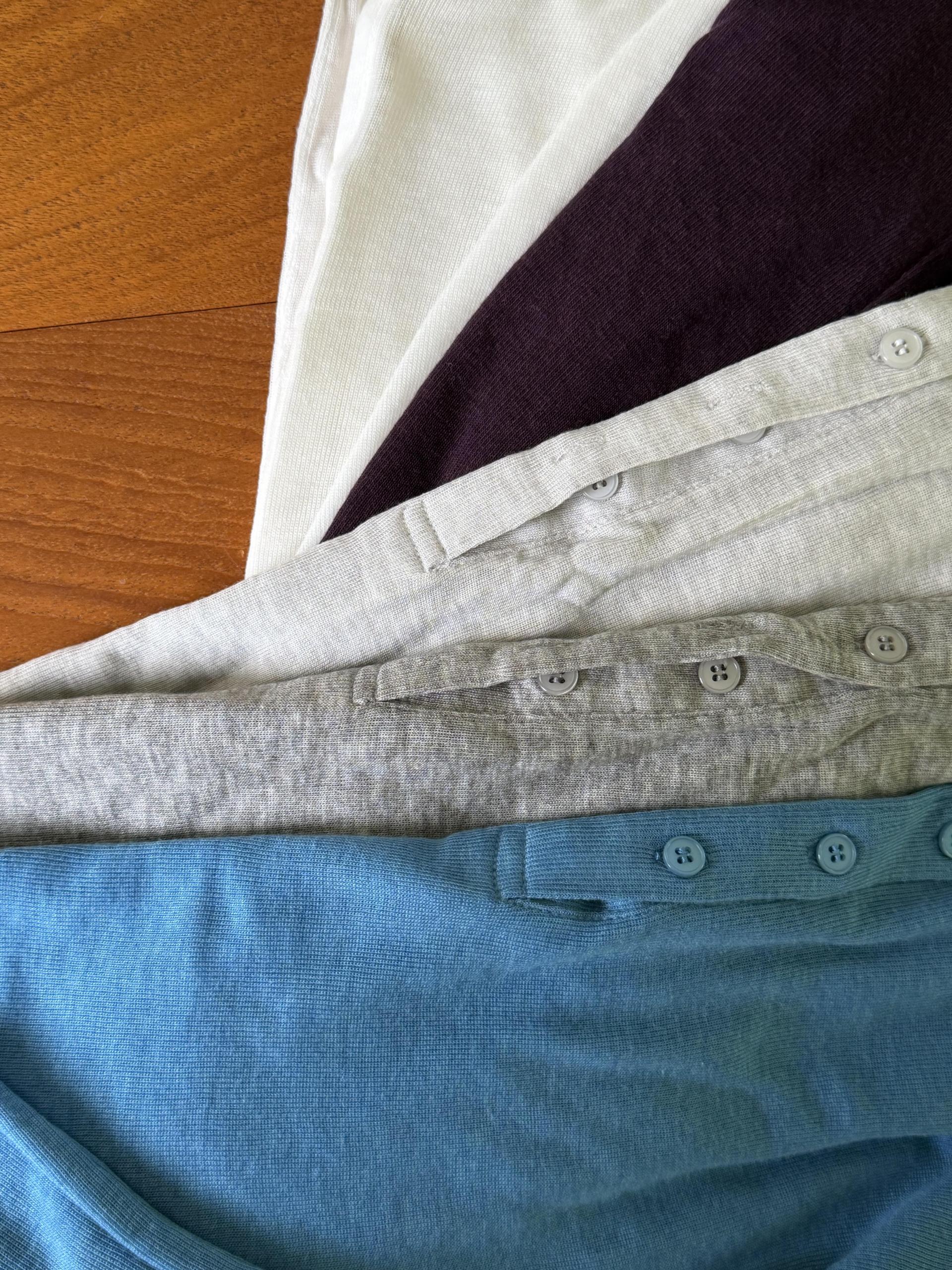 slim button layered top (purple/blue)