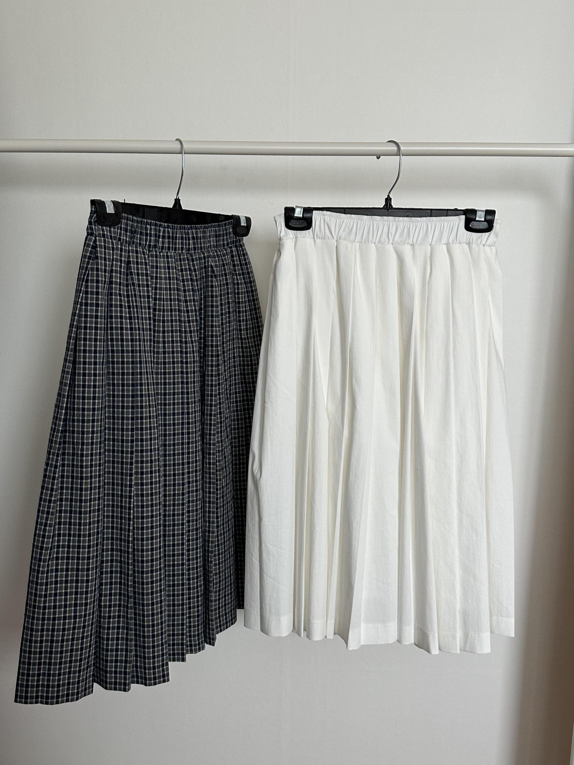 madeleine pleats skirt (check/cream)