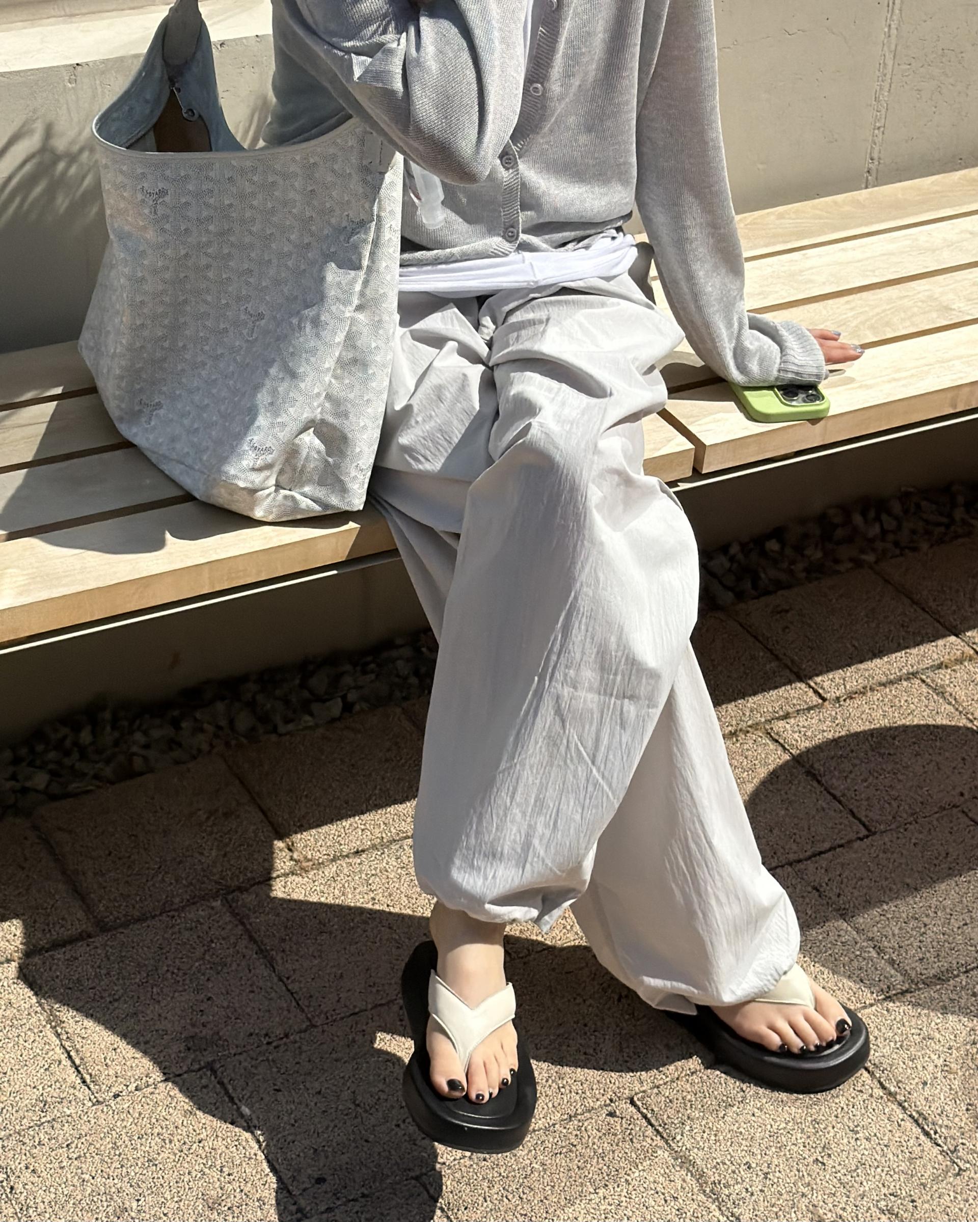pampas string pants (pale grey)