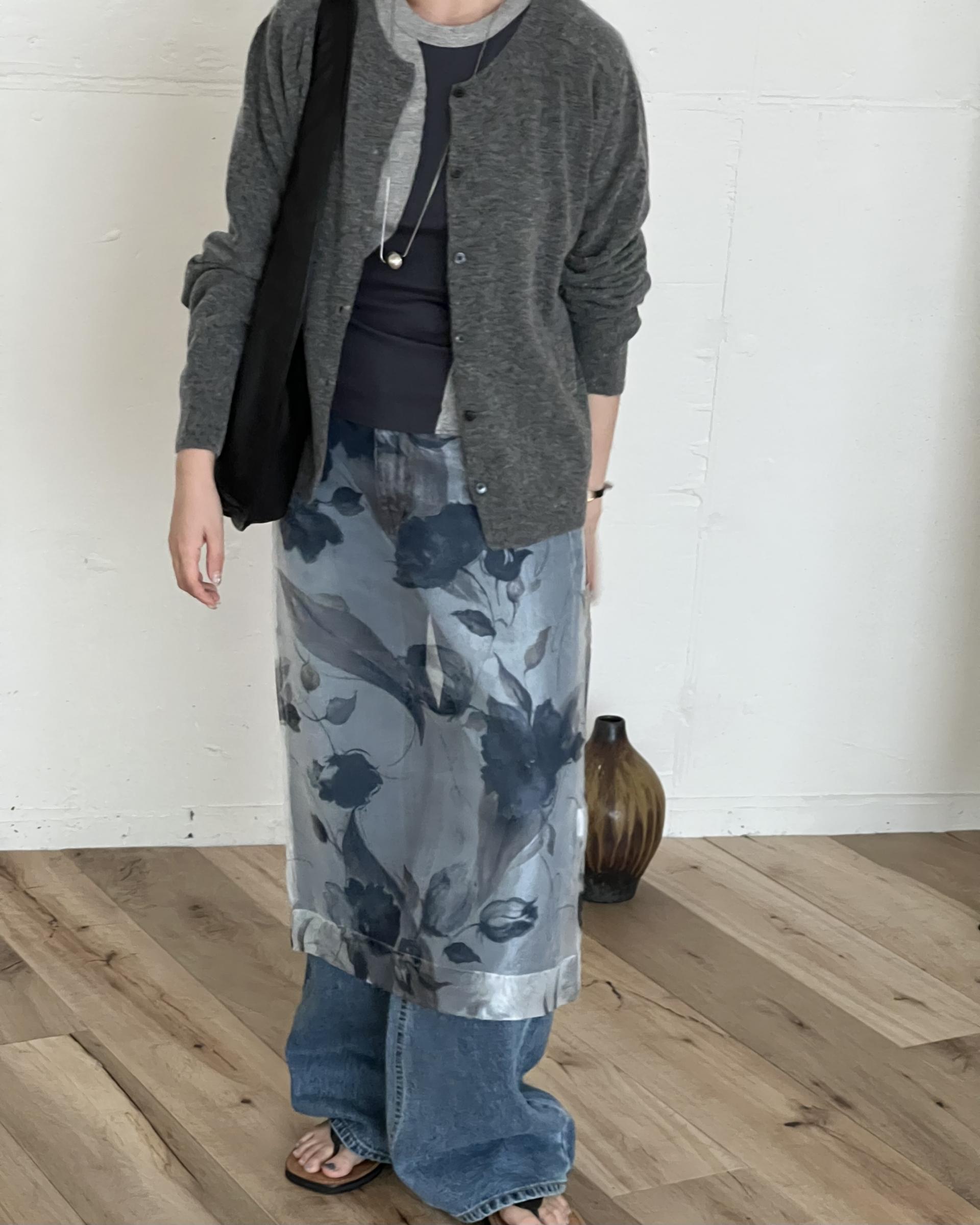 bowl round cardigan (grey/khaki/red)