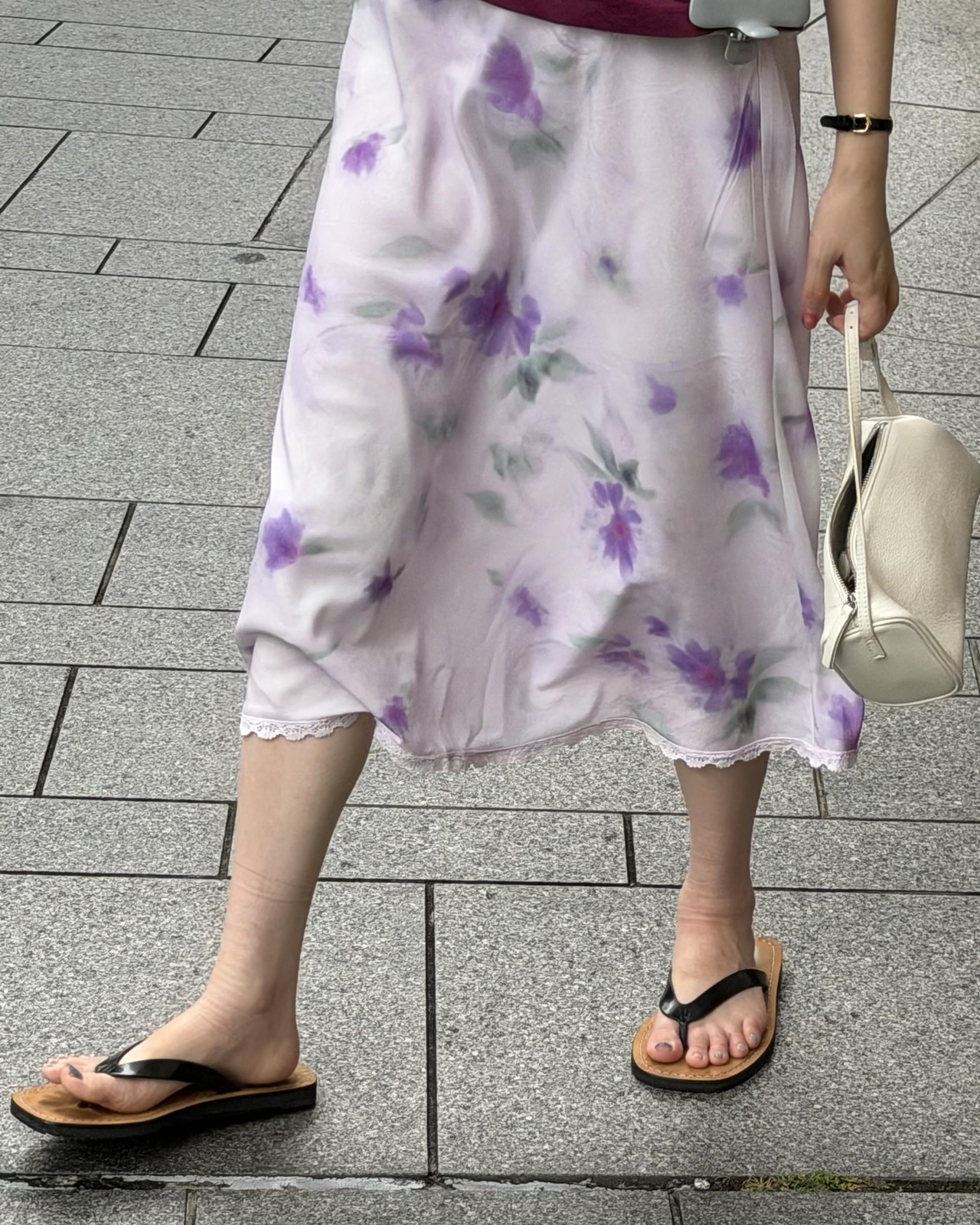 palette lace skirt (grey/purple)