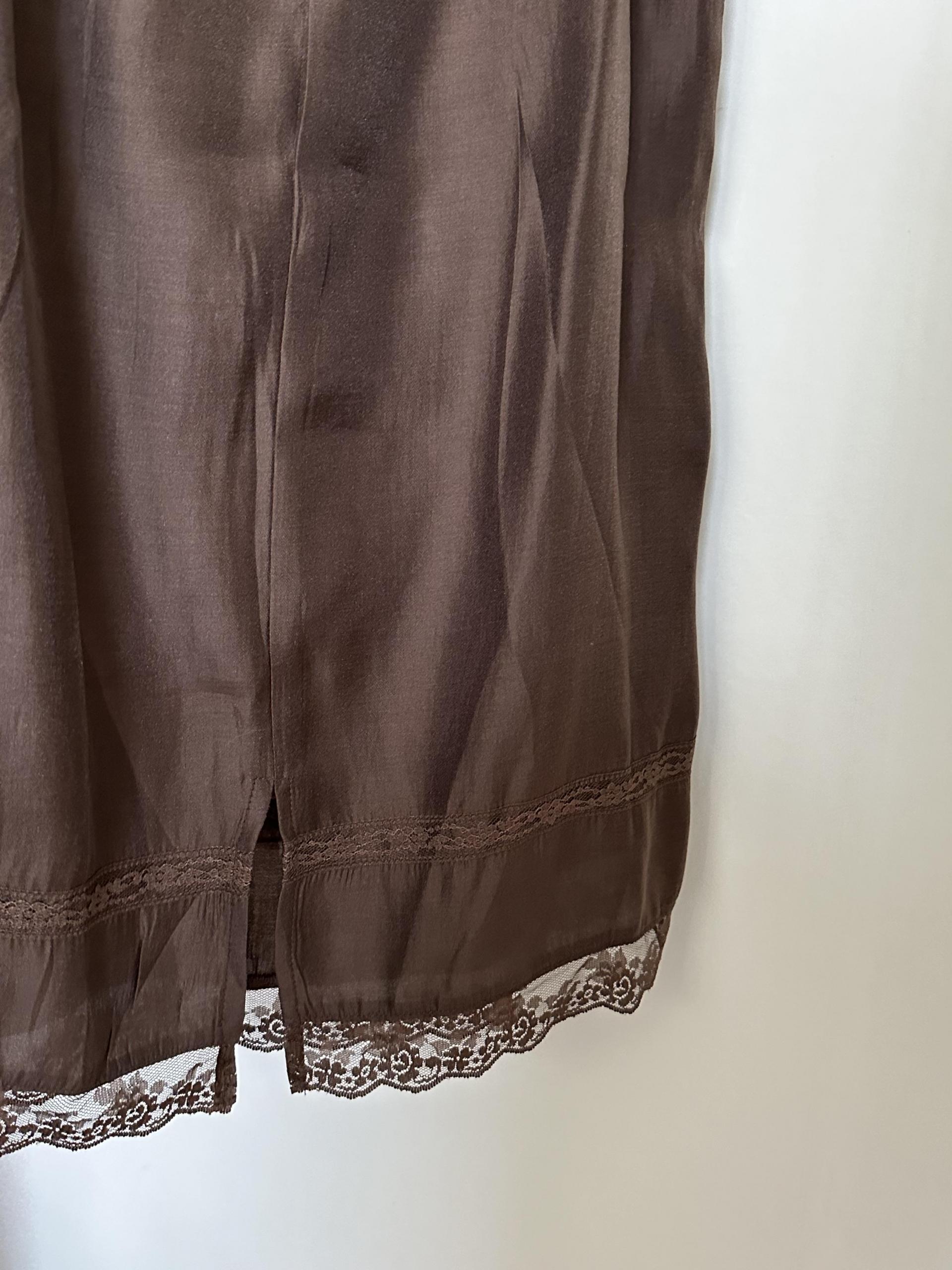 silk lace skirt (mint/brown)