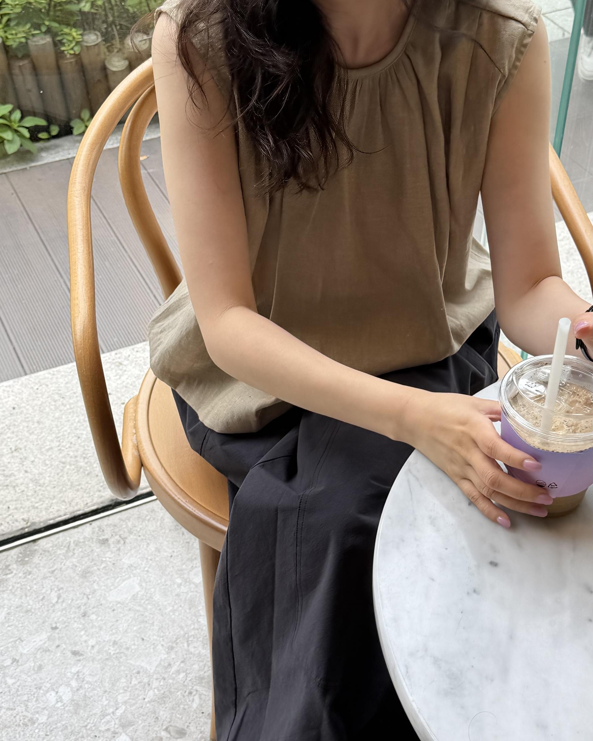 moris blouse (brown/cream)