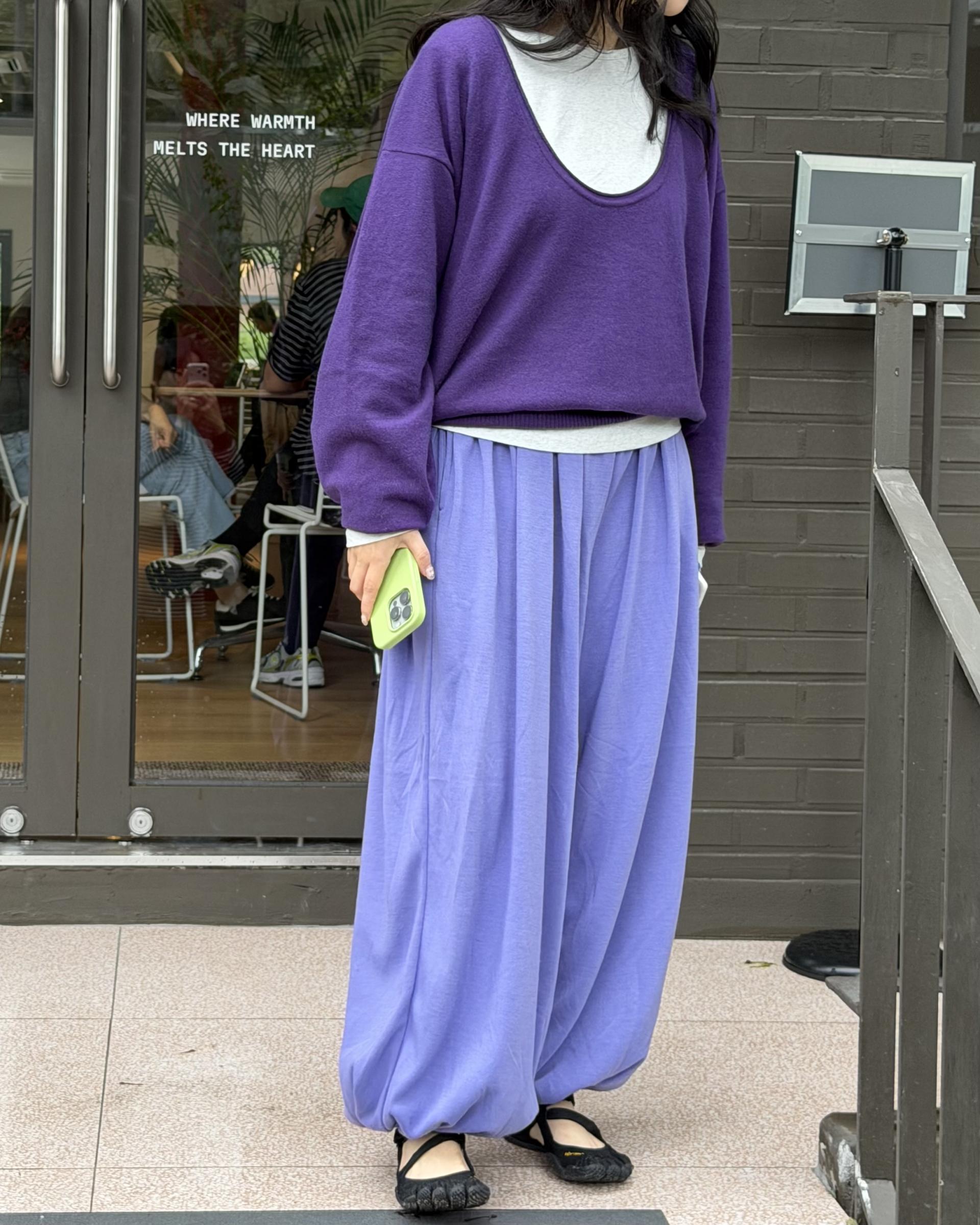 savanna harem pants (purple/charcoal/grey)