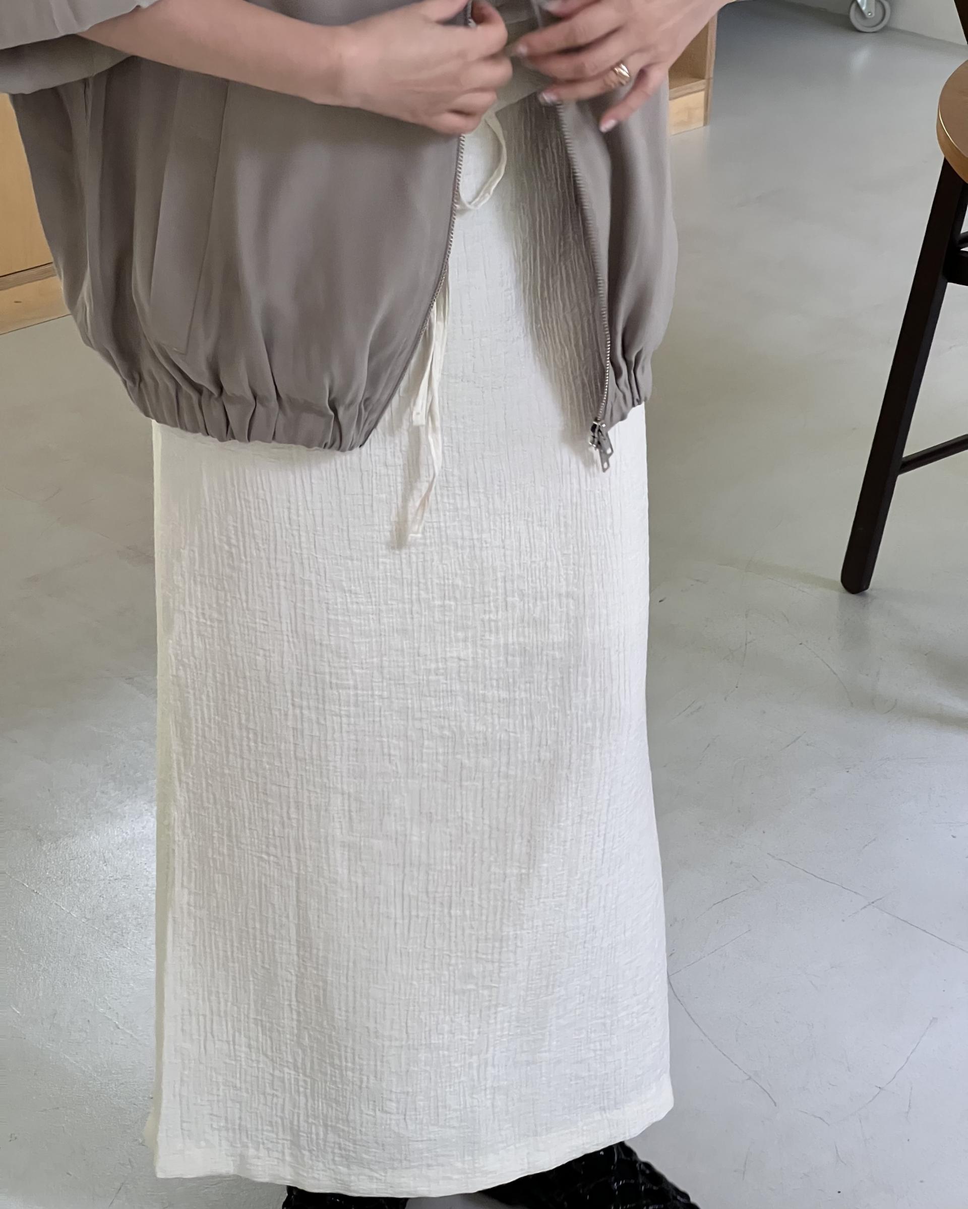 base wrinkle skirt (black/cream)