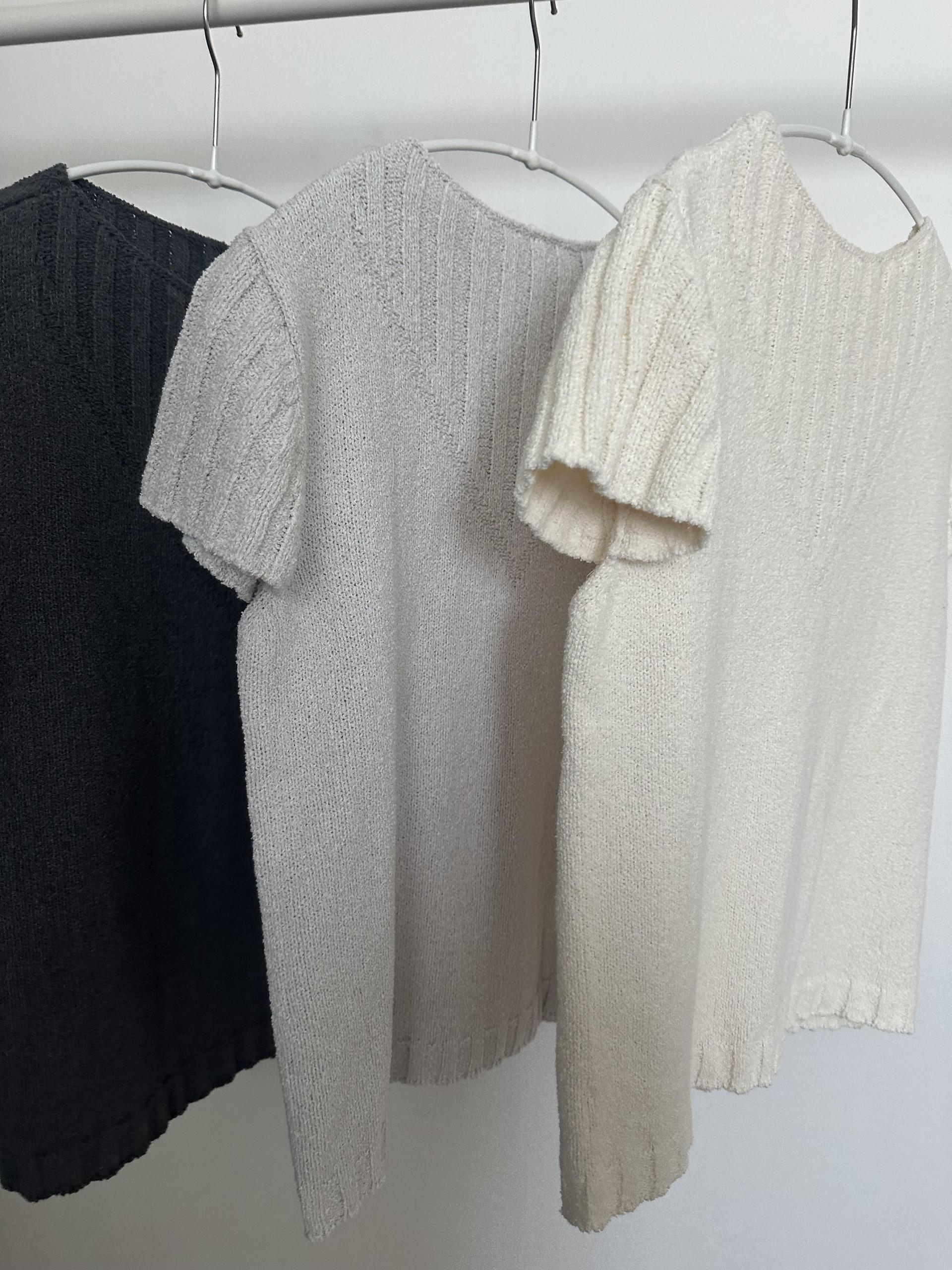 emma half knit (cream/pale grey/charcoal)