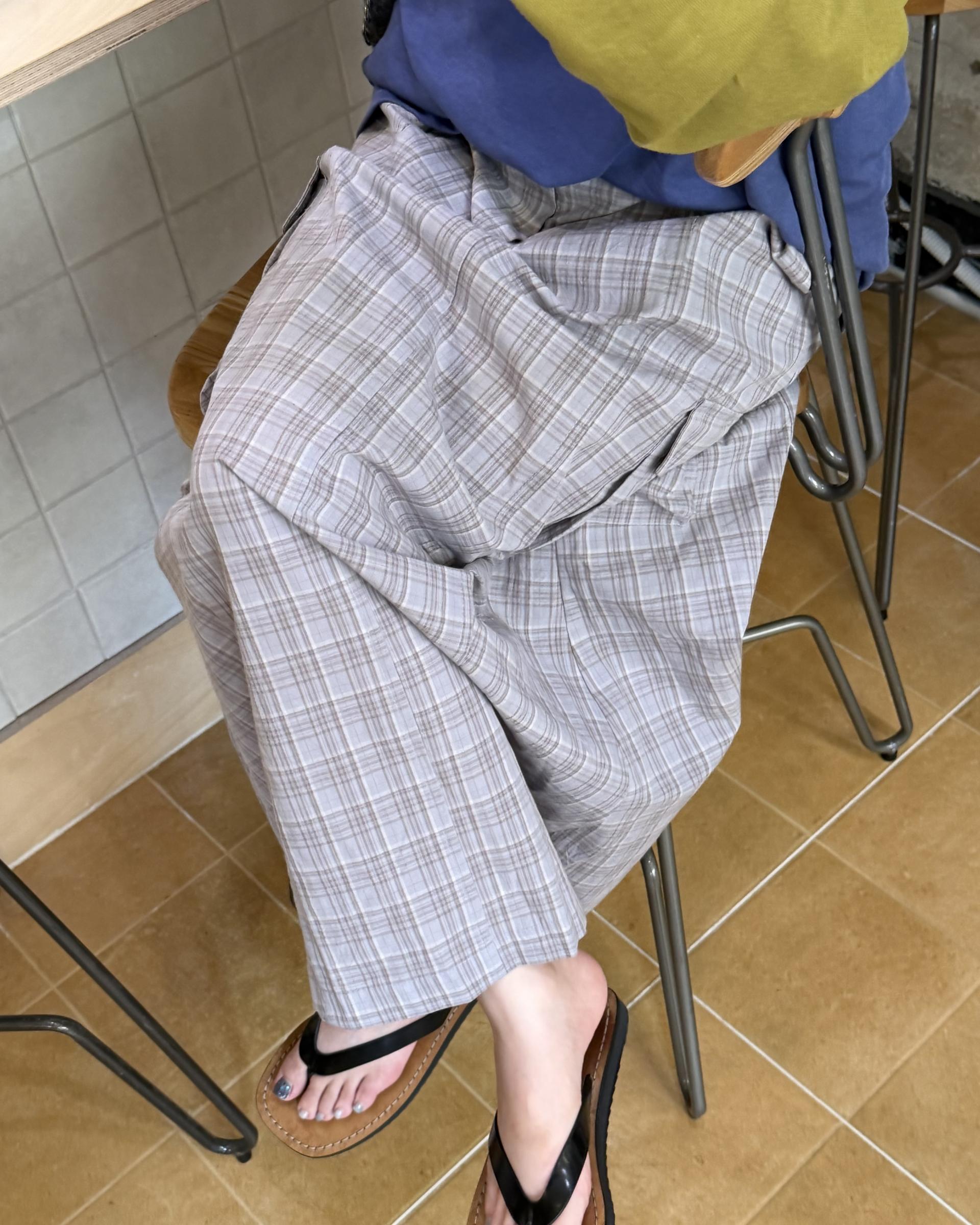 teddy check skirt (grey/navy)
