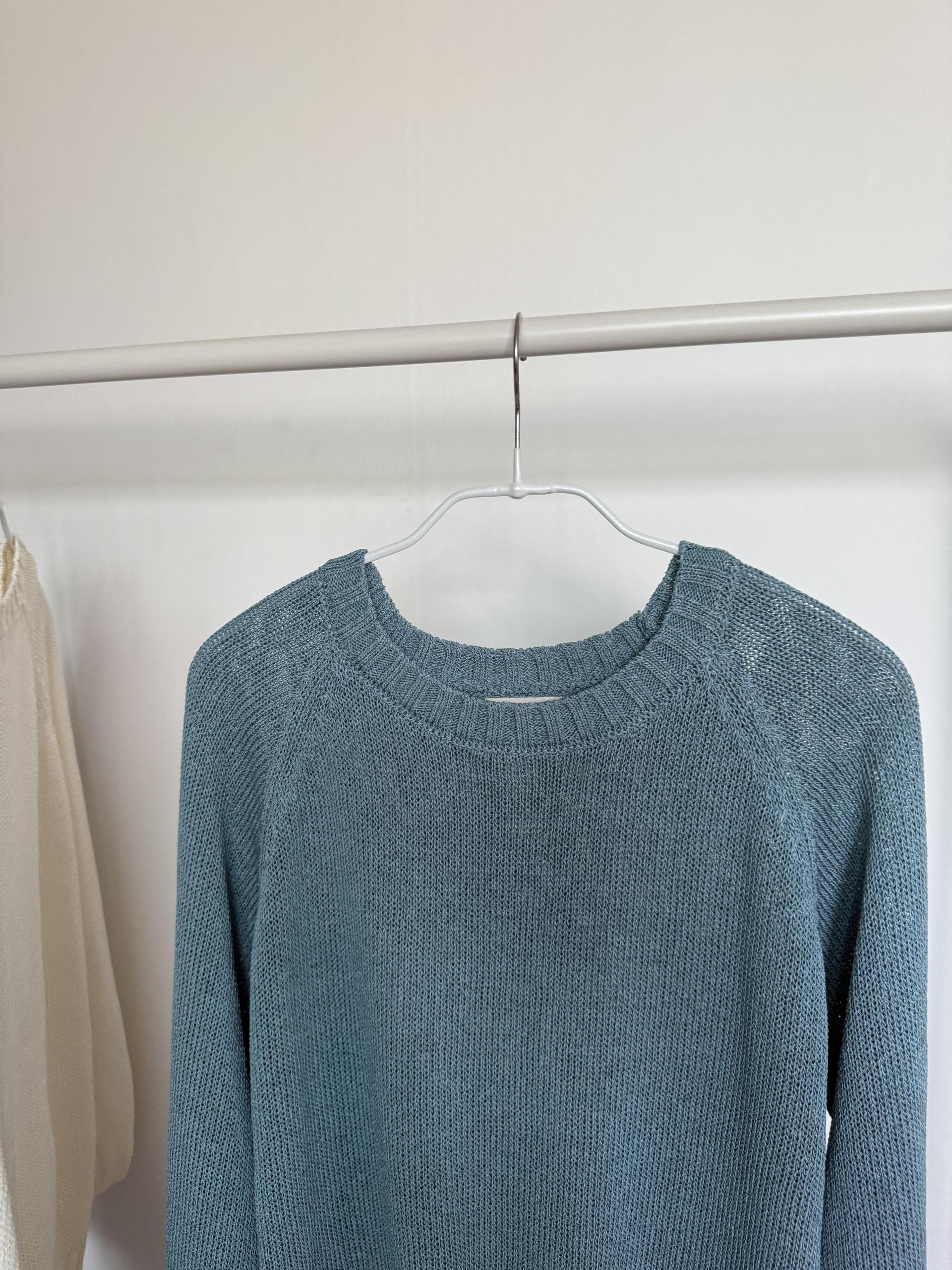 meet round knit(turkish blue/cream)