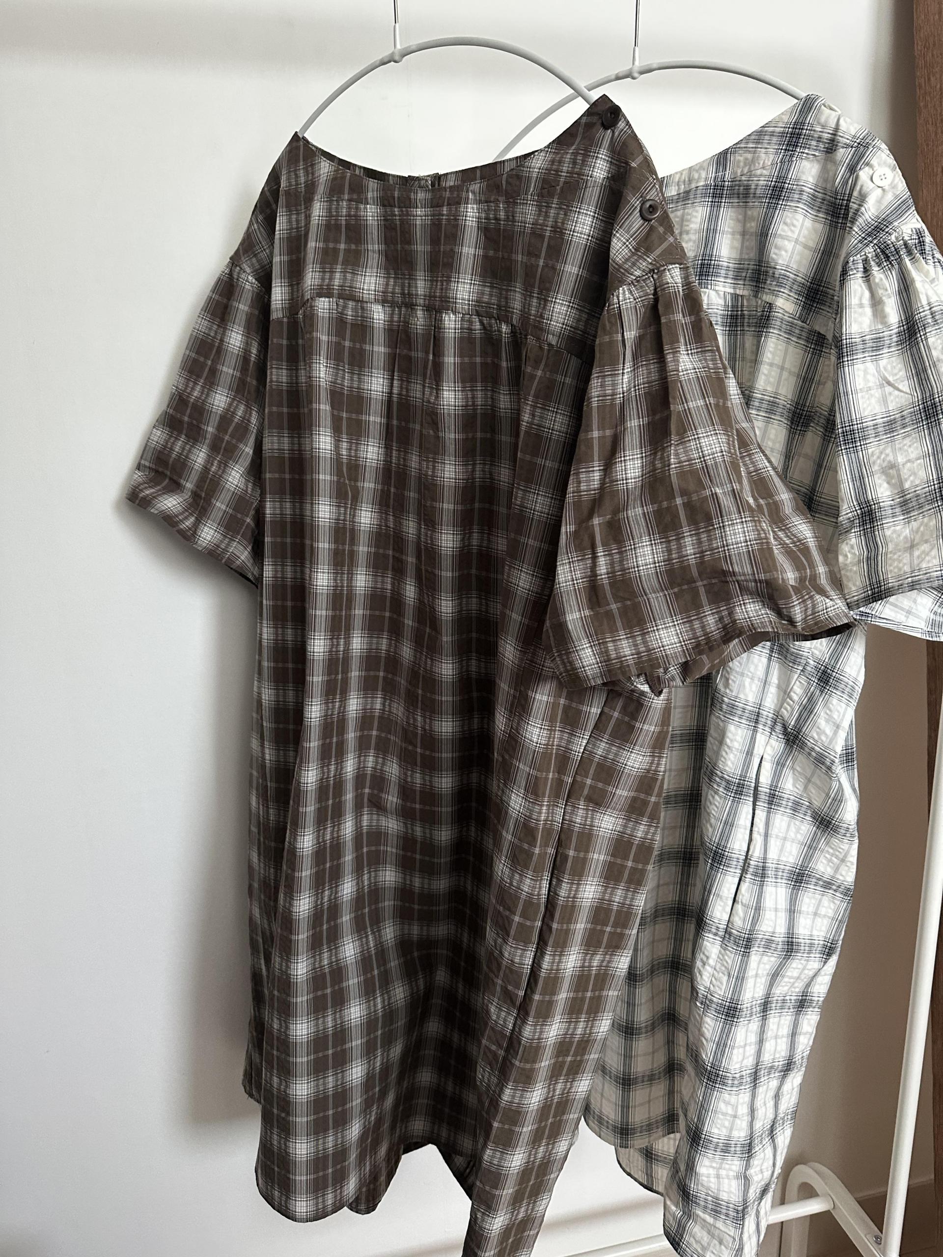 brioche check dress (mocha)
