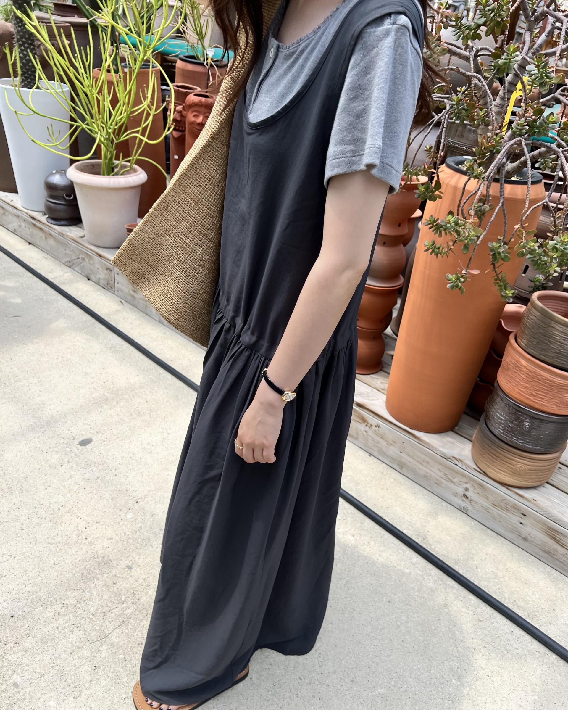 oatmeal dress (charcoal/cream)