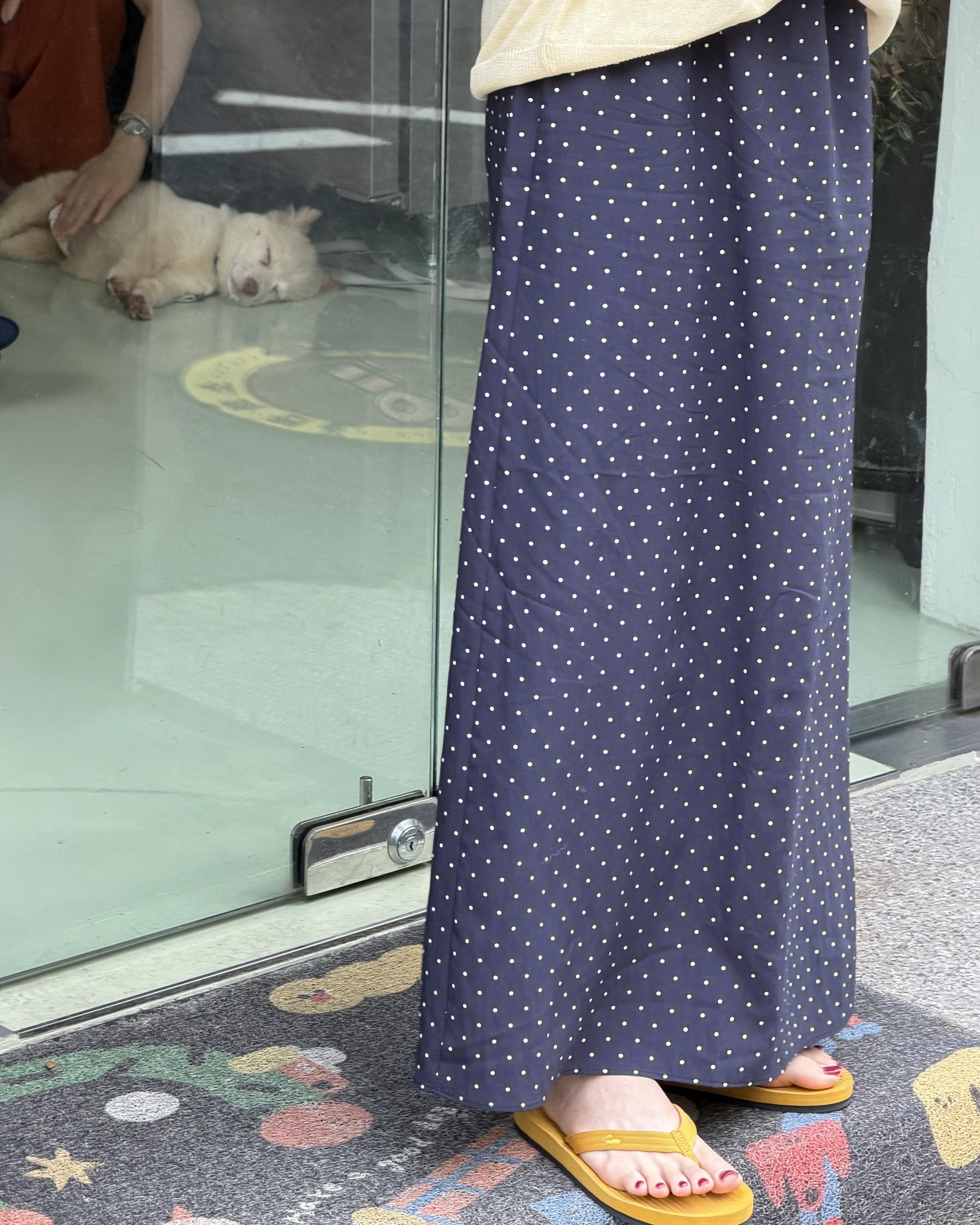 dot maxi skirt
