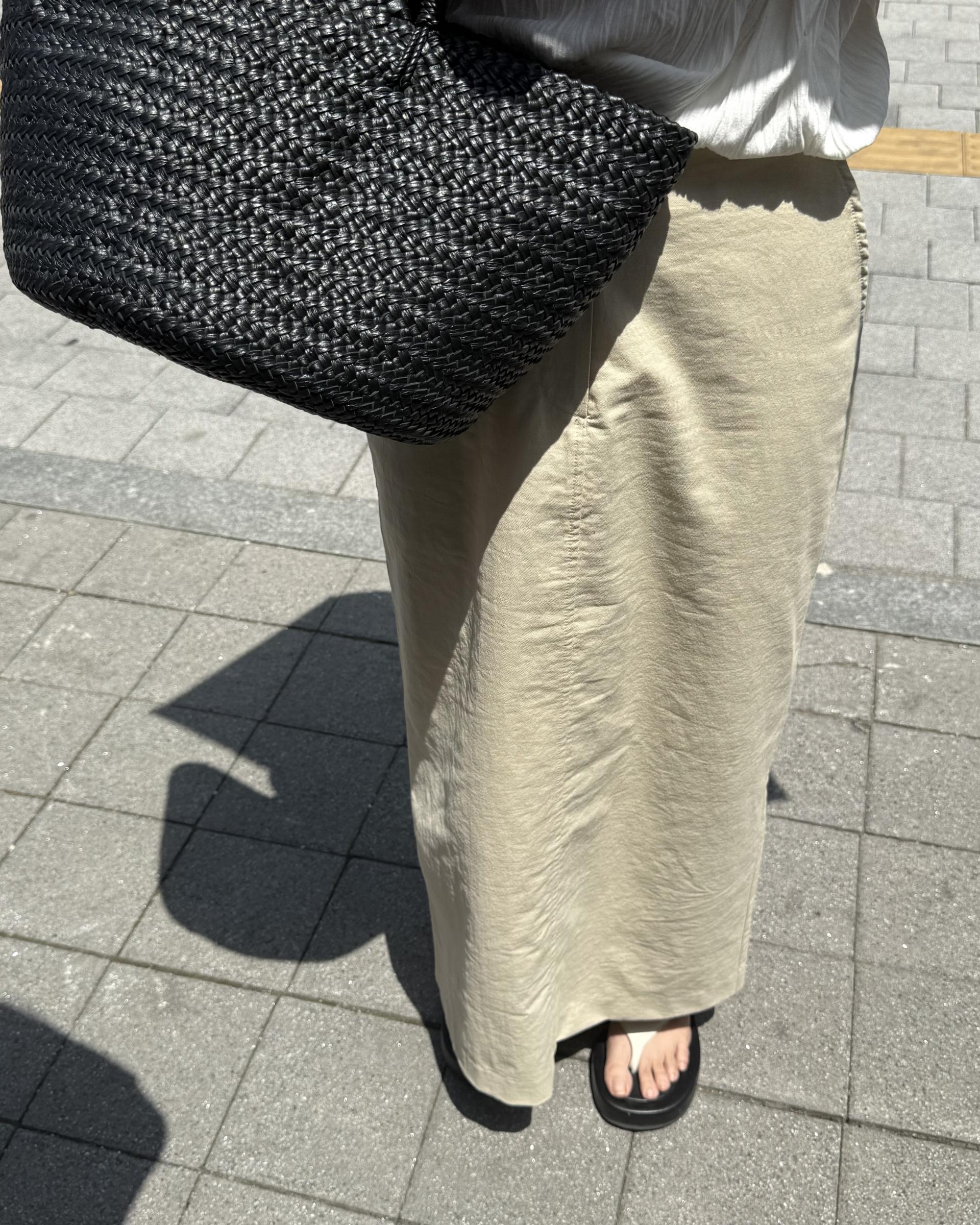 creme cotton skirt (beige/white) 완